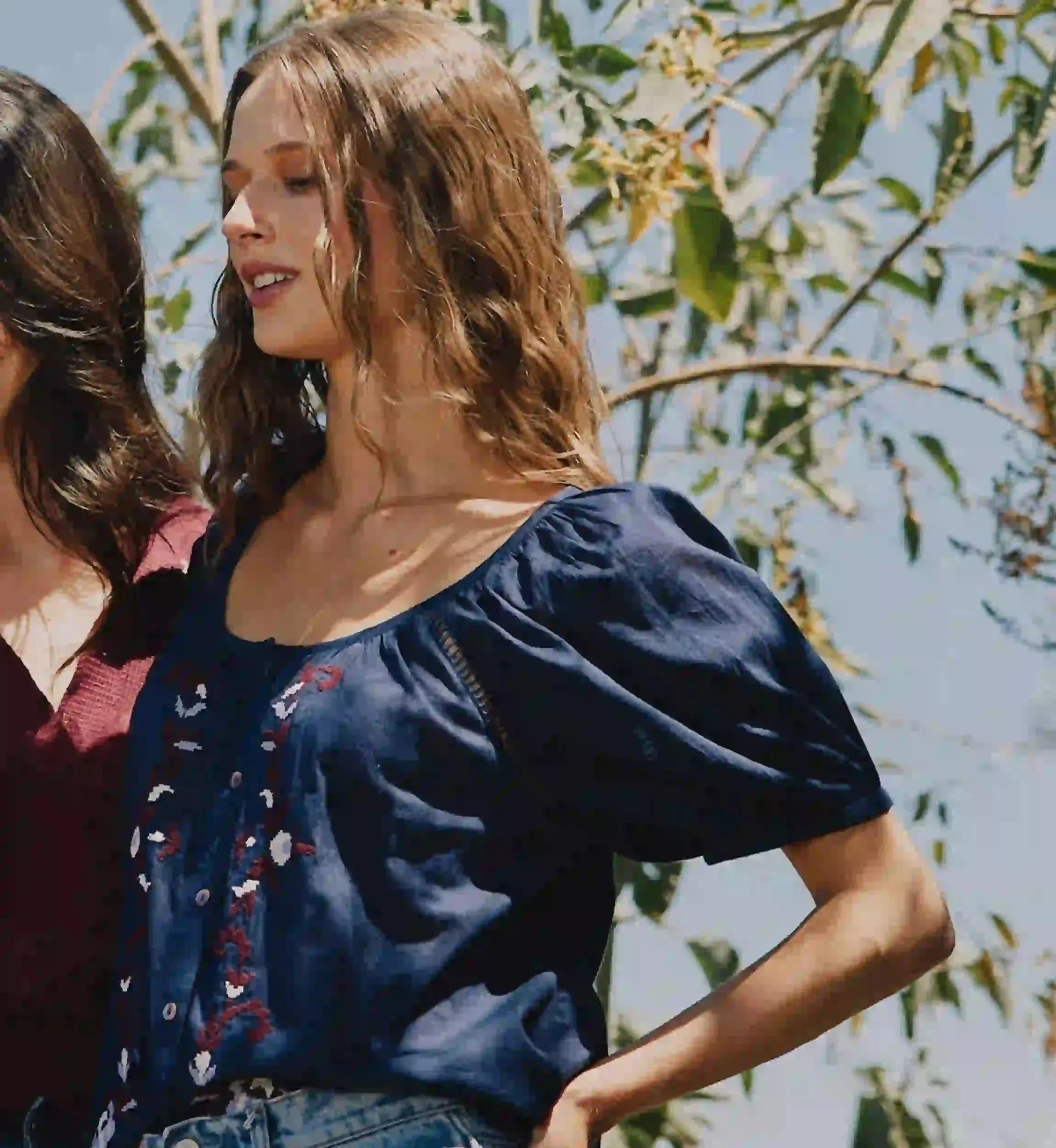 Adeline Blouse | Navy sold by Cleobella