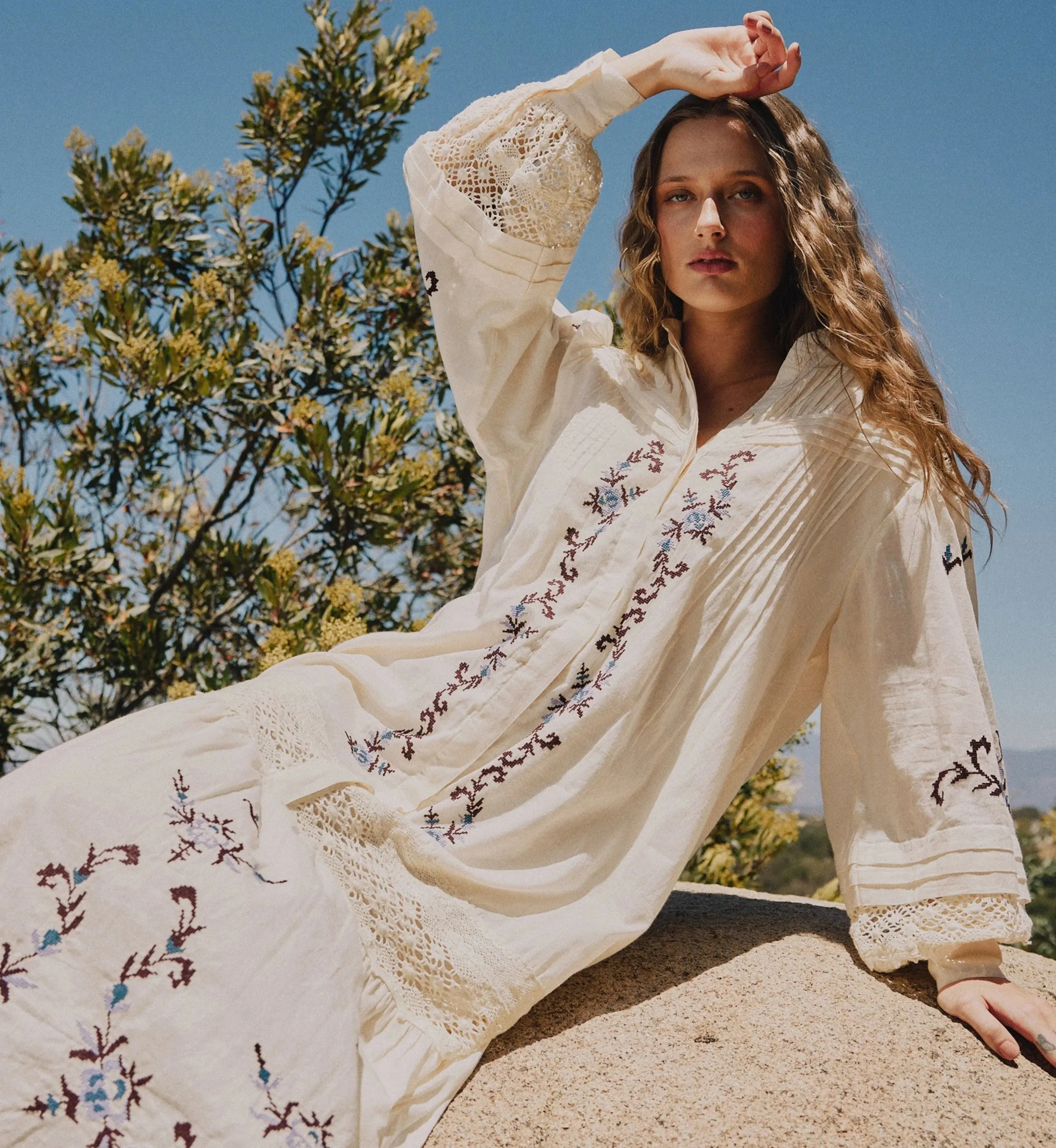 Heidi Midi Dress | Ivory sold by Cleobella