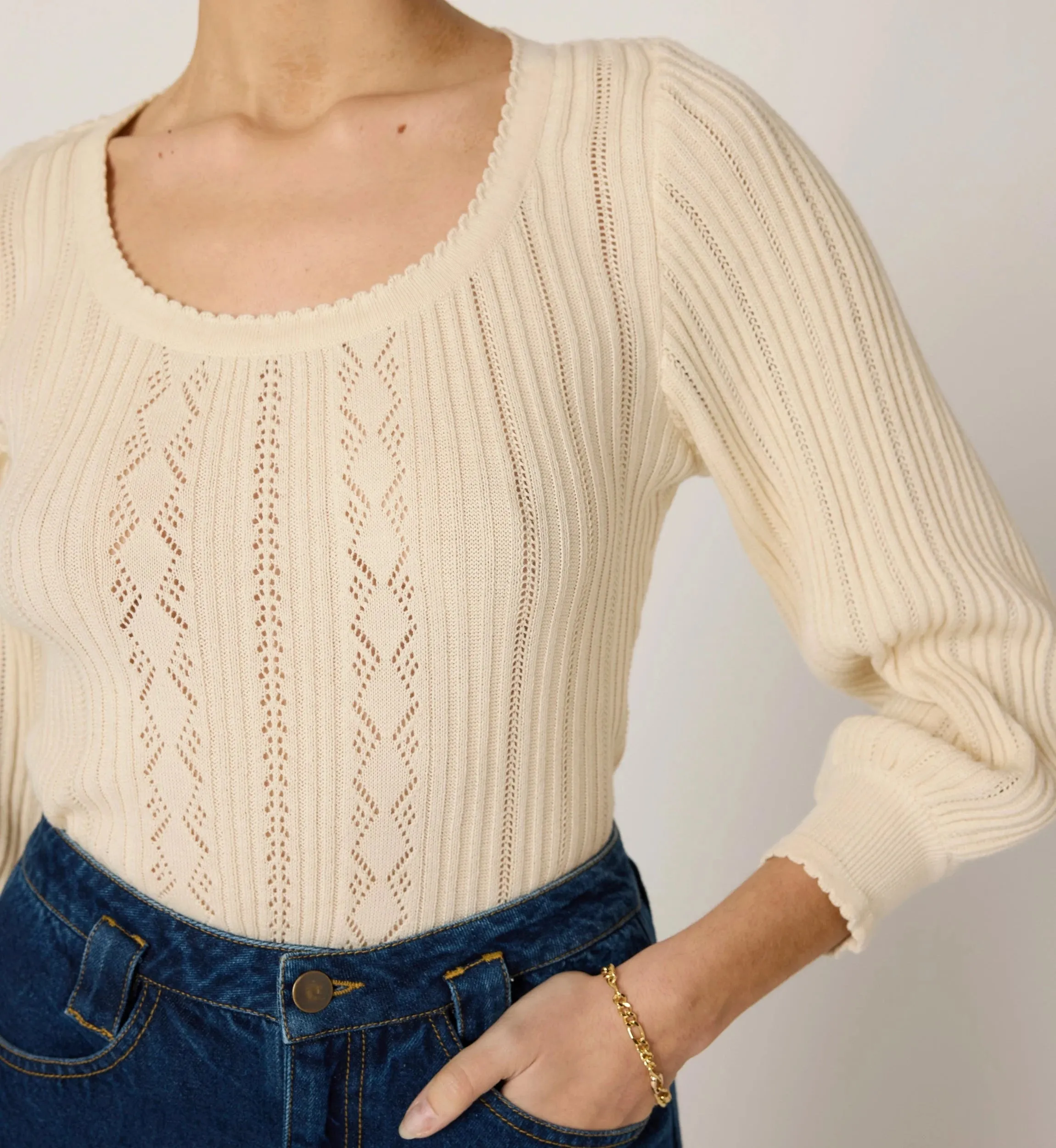 Zoe Sweater | Ivory sold by Cleobella product image thumbnail 2
