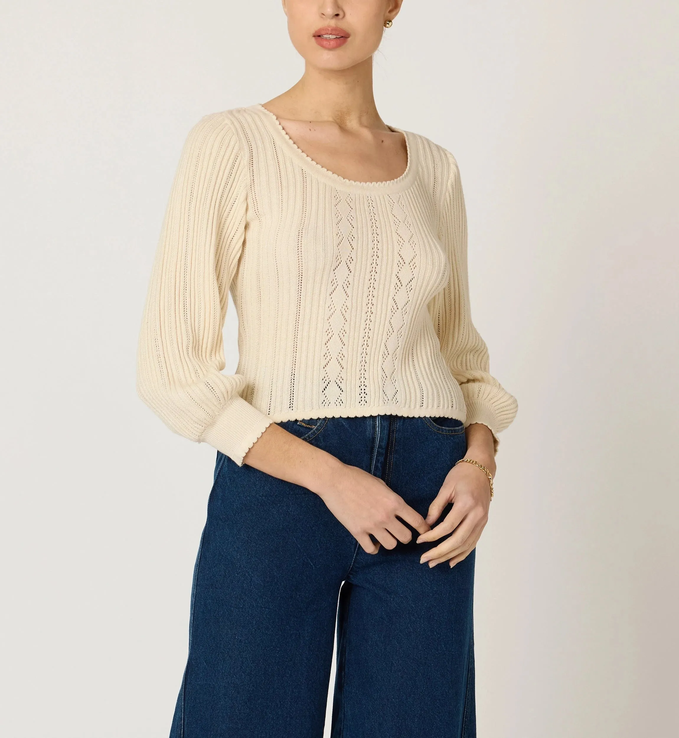 Zoe Sweater | Ivory sold by Cleobella product image thumbnail 3
