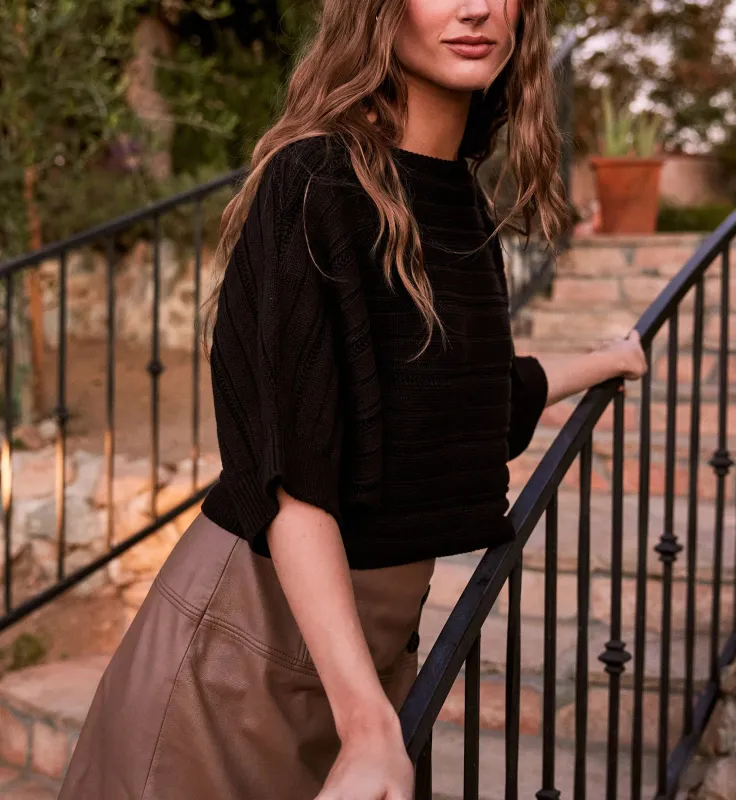 Caro Sweater | Black made by Cleobella