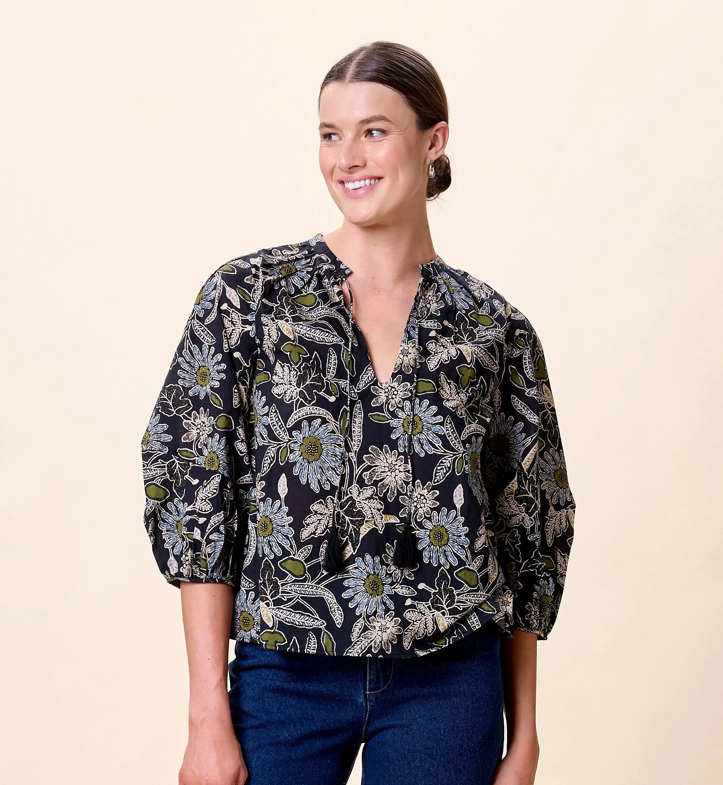 Belle Blouse | Dark Magnolia sold by Cleobella