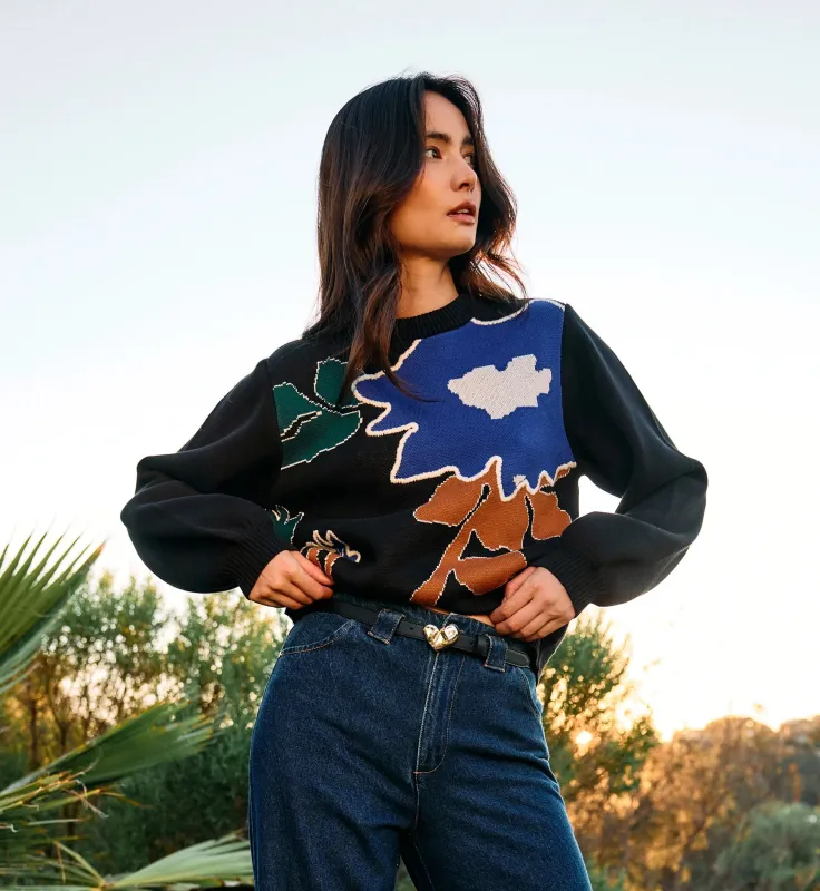 Emory Sweater | Mariposa/Black made by Cleobella