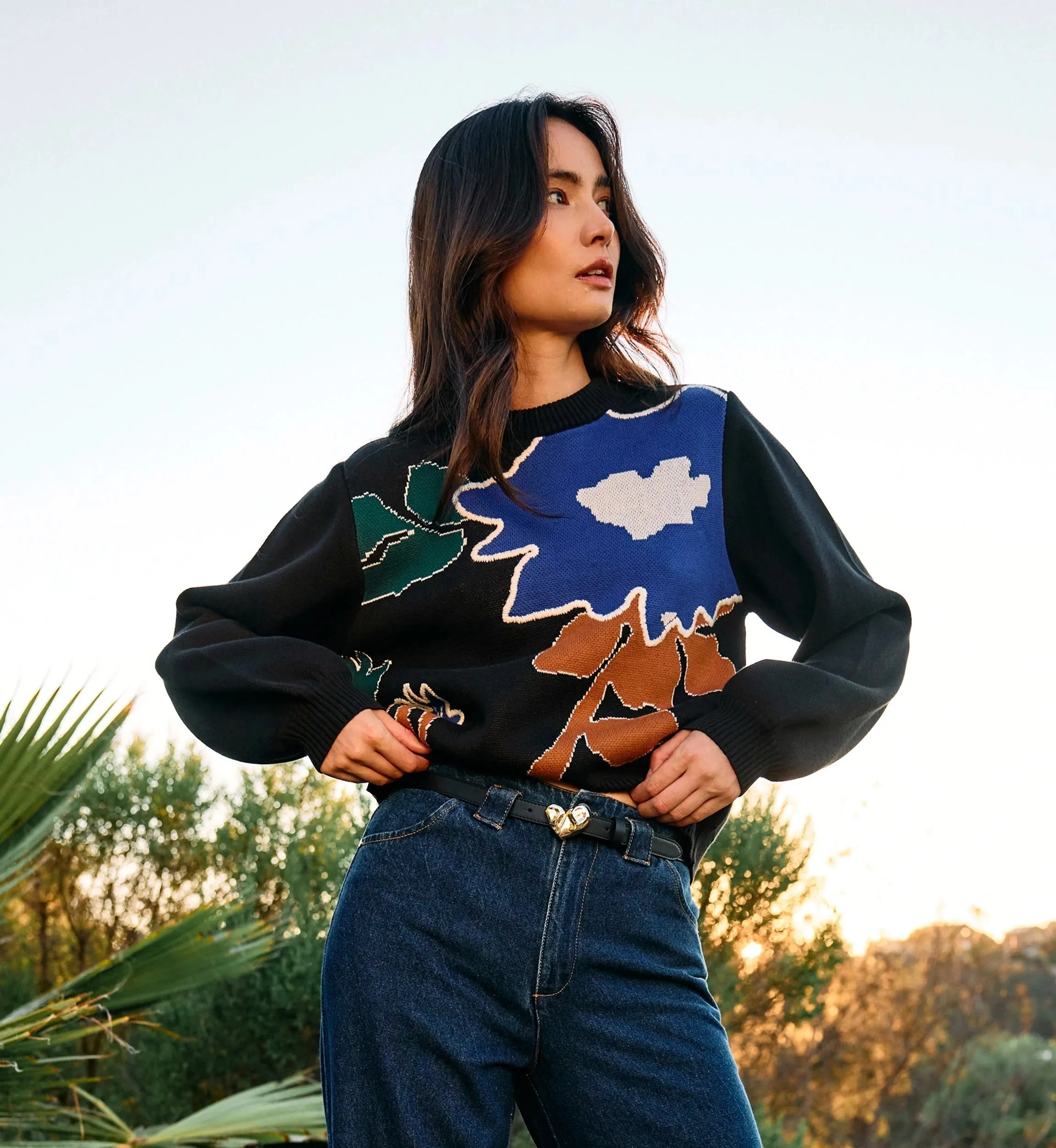 Emory Sweater | Mariposa/Black sold by Cleobella