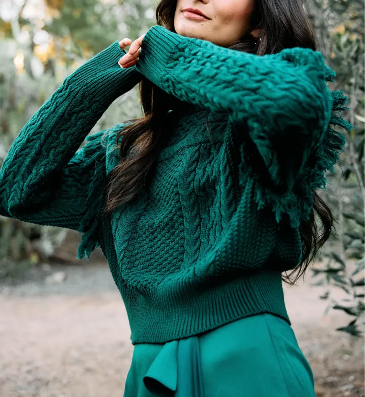 Haven Sweater | Forest Green sold by Cleobella