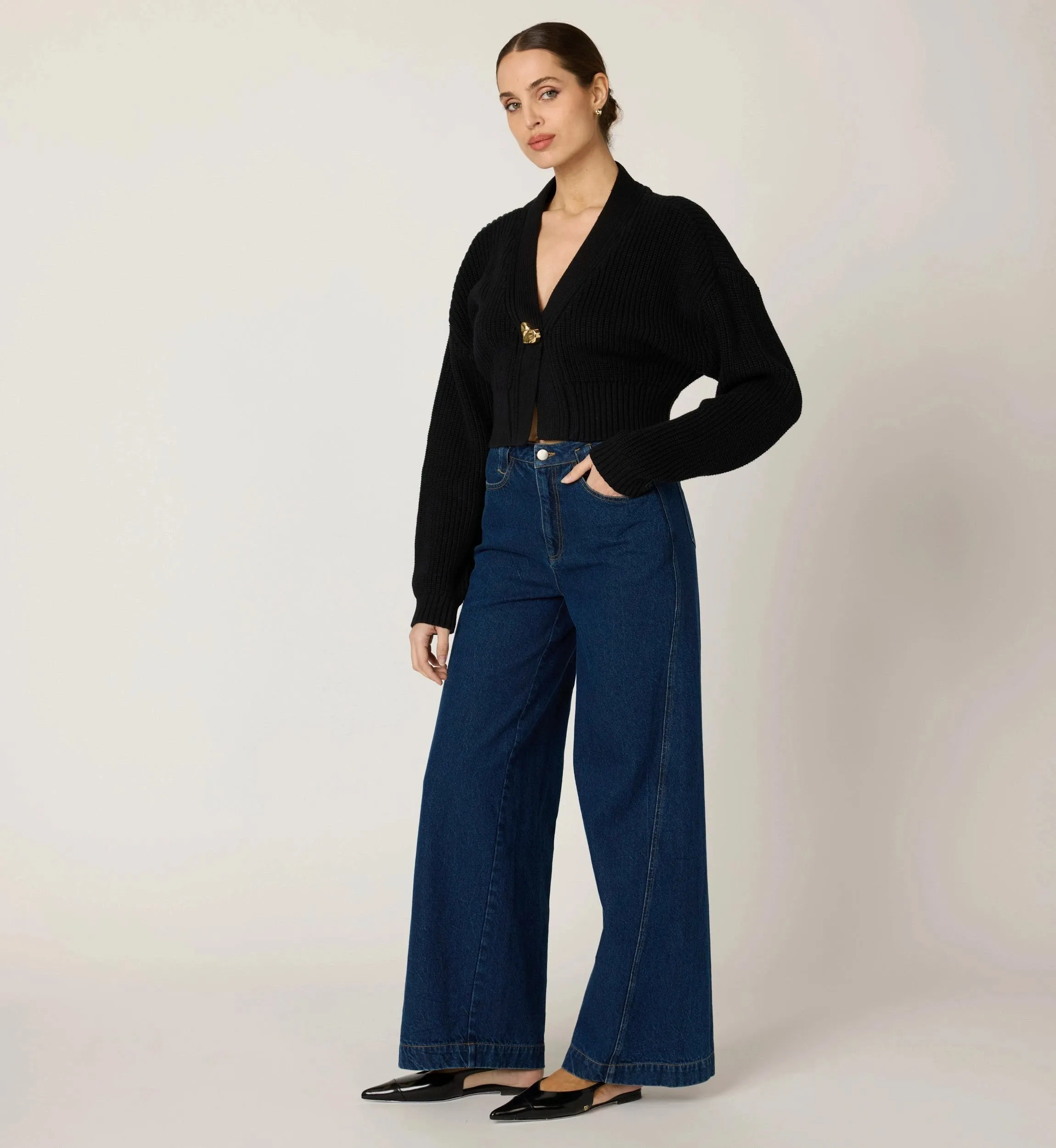 Heart Sweater Cardigan | Black sold by Cleobella product image thumbnail 2