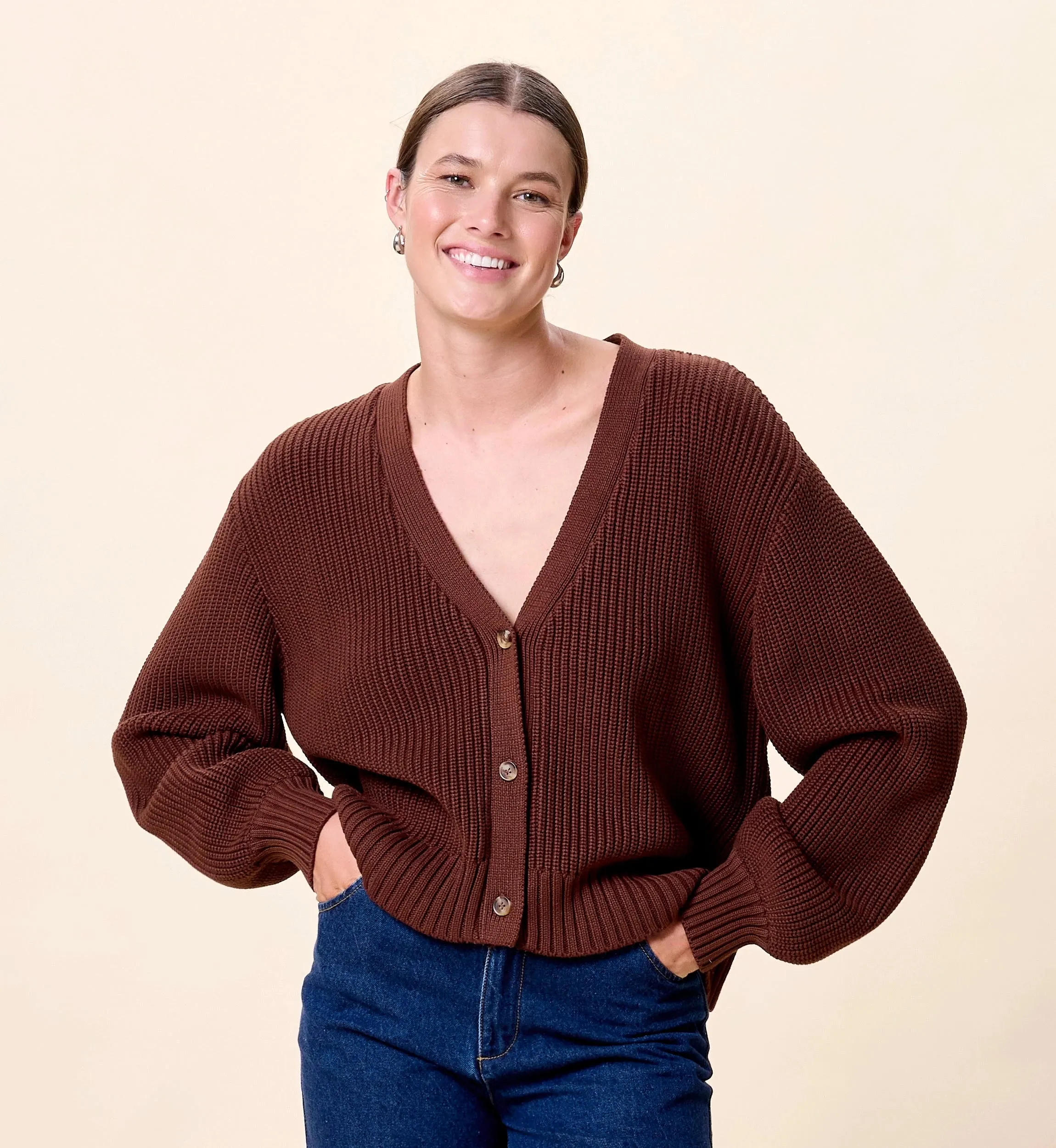Addison Cardigan | Cocoa sold by Cleobella product image thumbnail 4