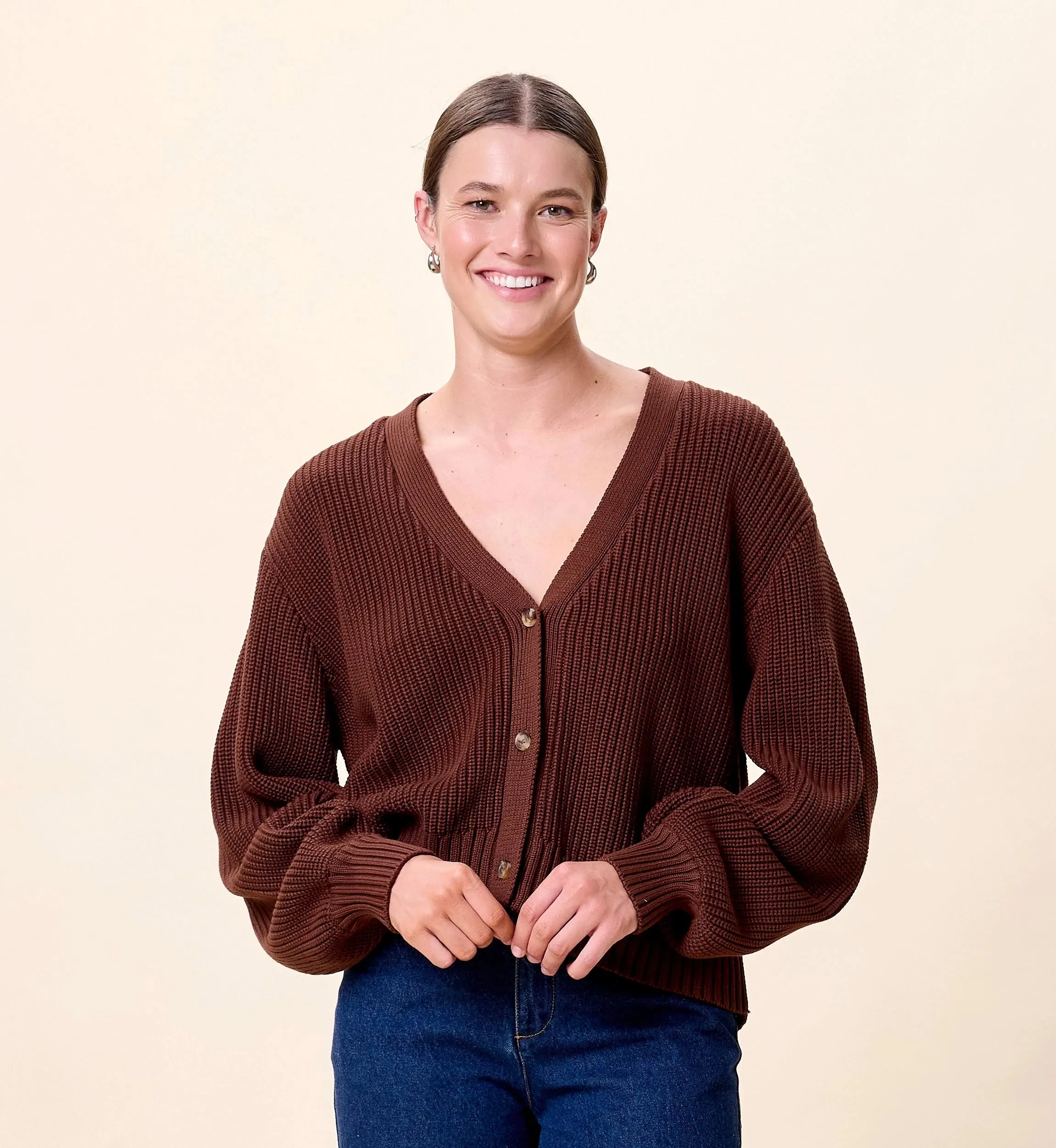 Addison Cardigan | Cocoa sold by Cleobella product image thumbnail 2