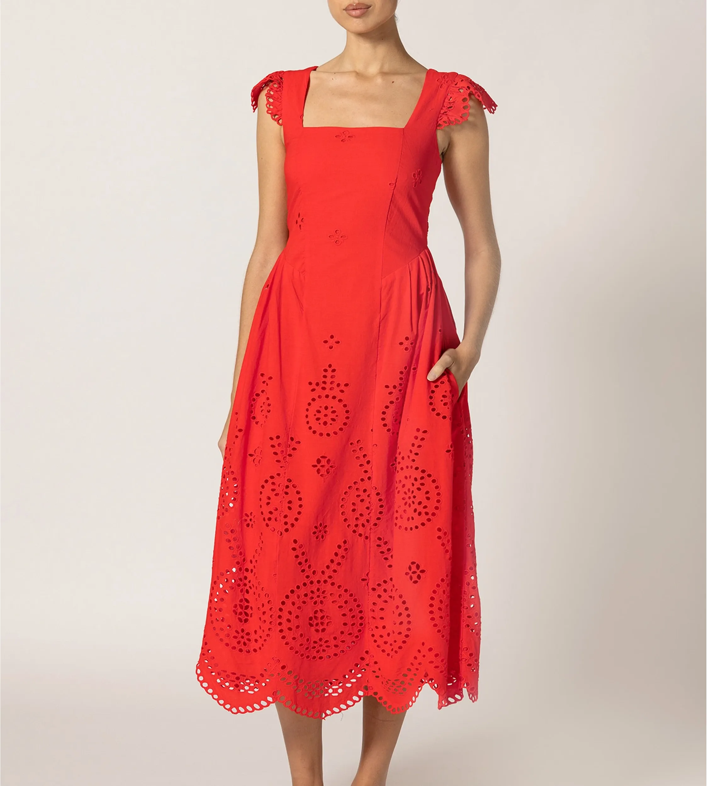 Kiki Midi Dress | Poppy Red sold by Cleobella