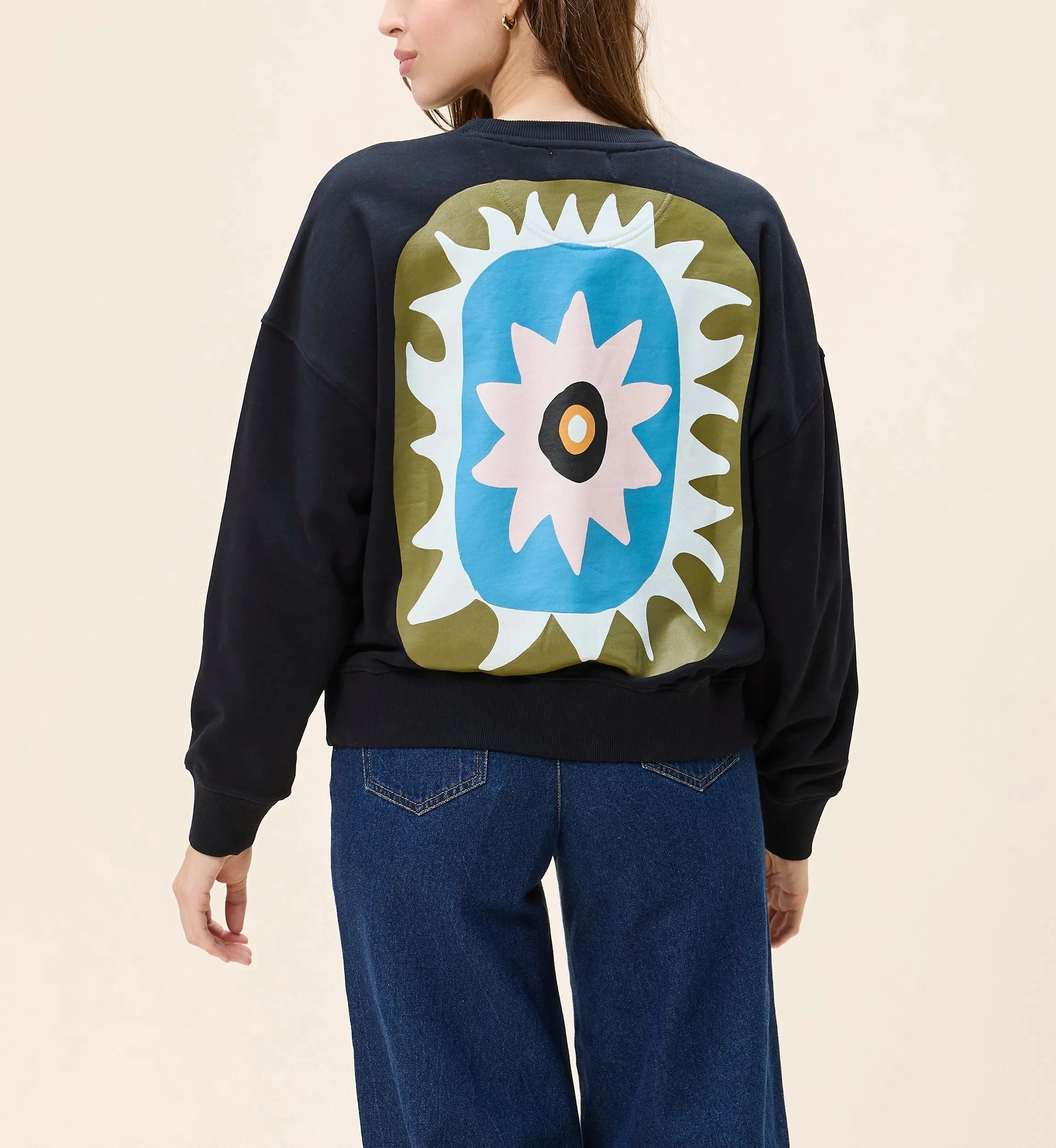 Anaia Sweatshirt | Black Motif sold by Cleobella