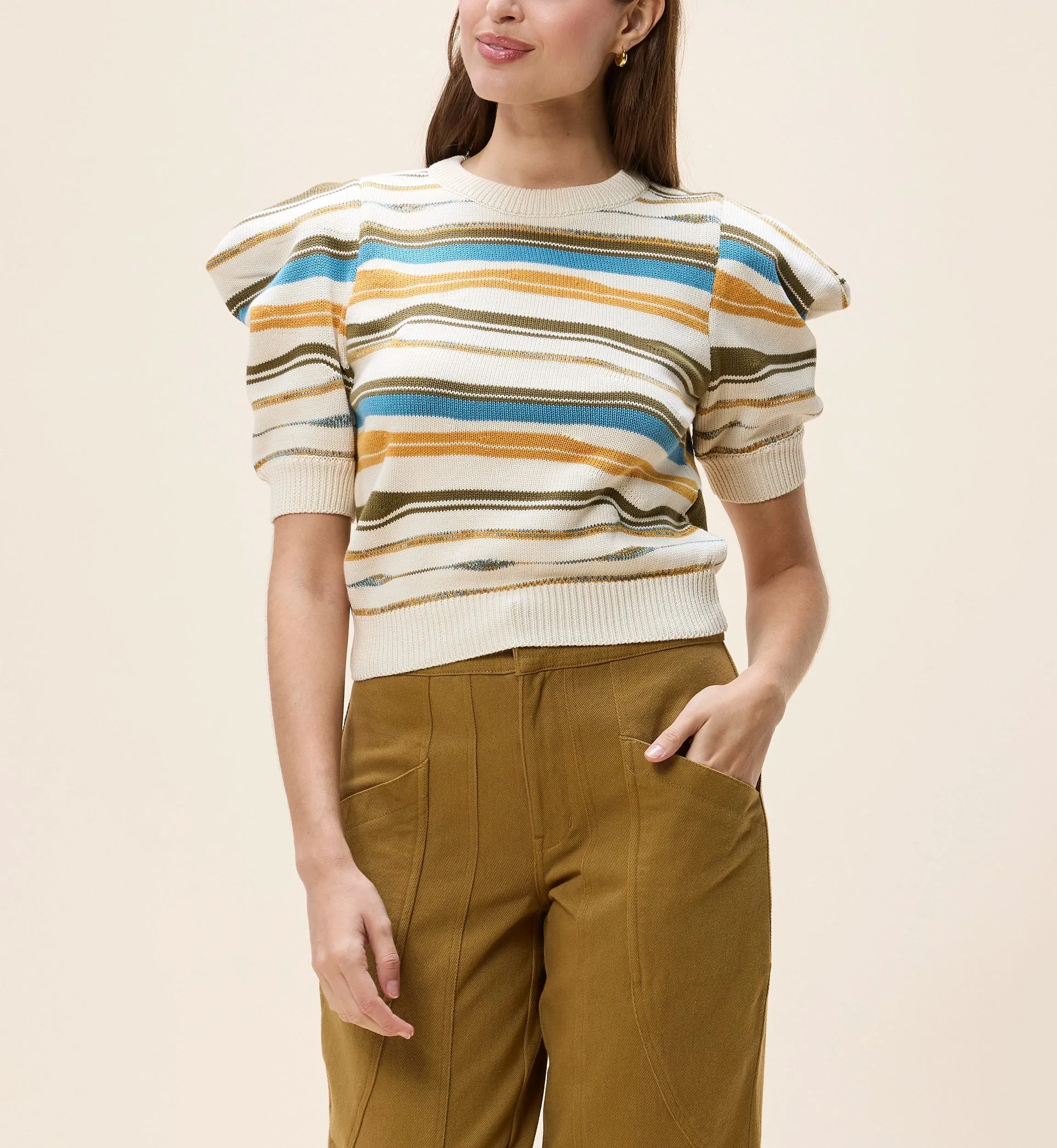 Rei Sweater | Ivory Multi sold by Cleobella product image thumbnail 3