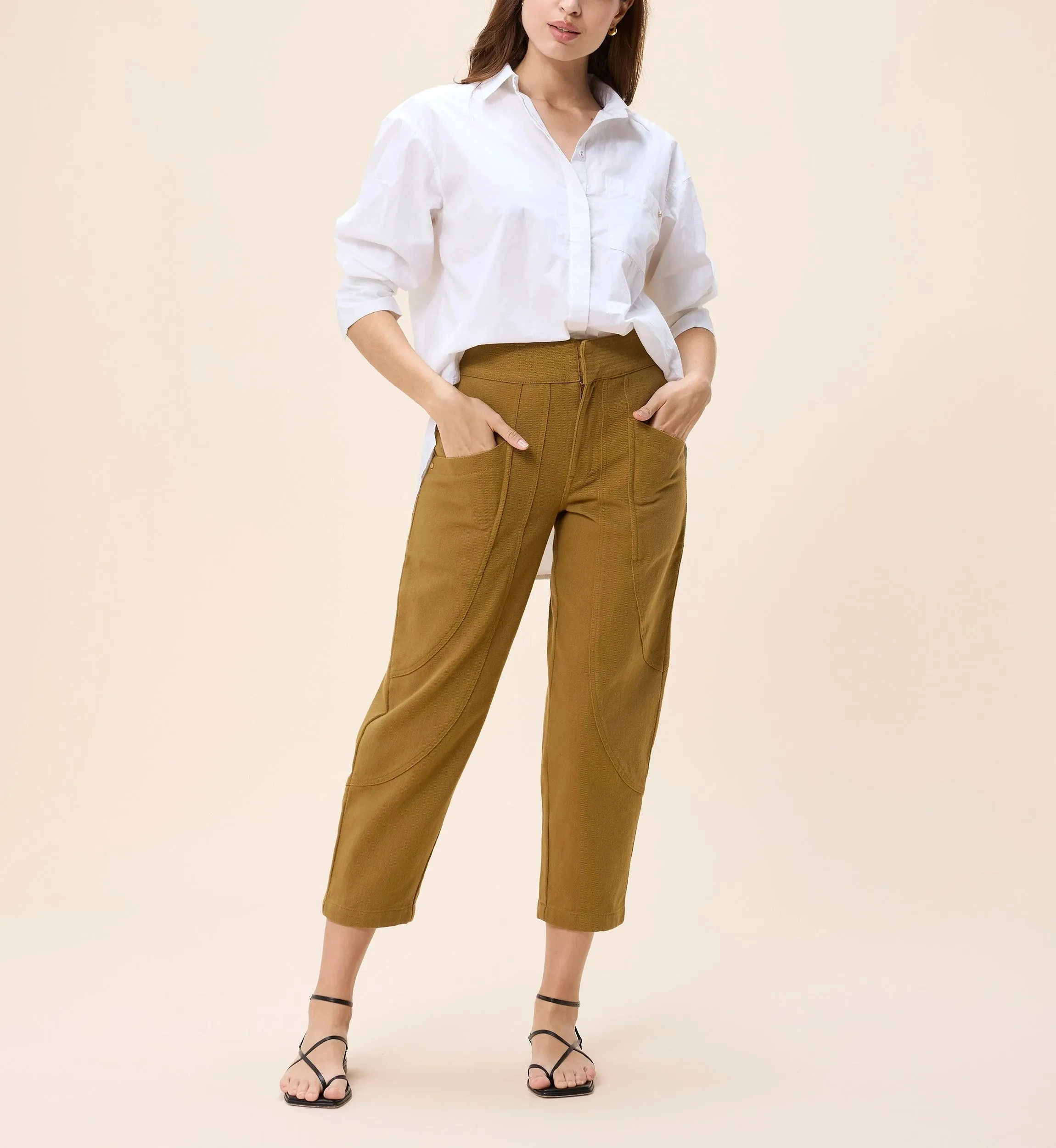 Leo Pant | Dull Gold sold by Cleobella product image thumbnail 2