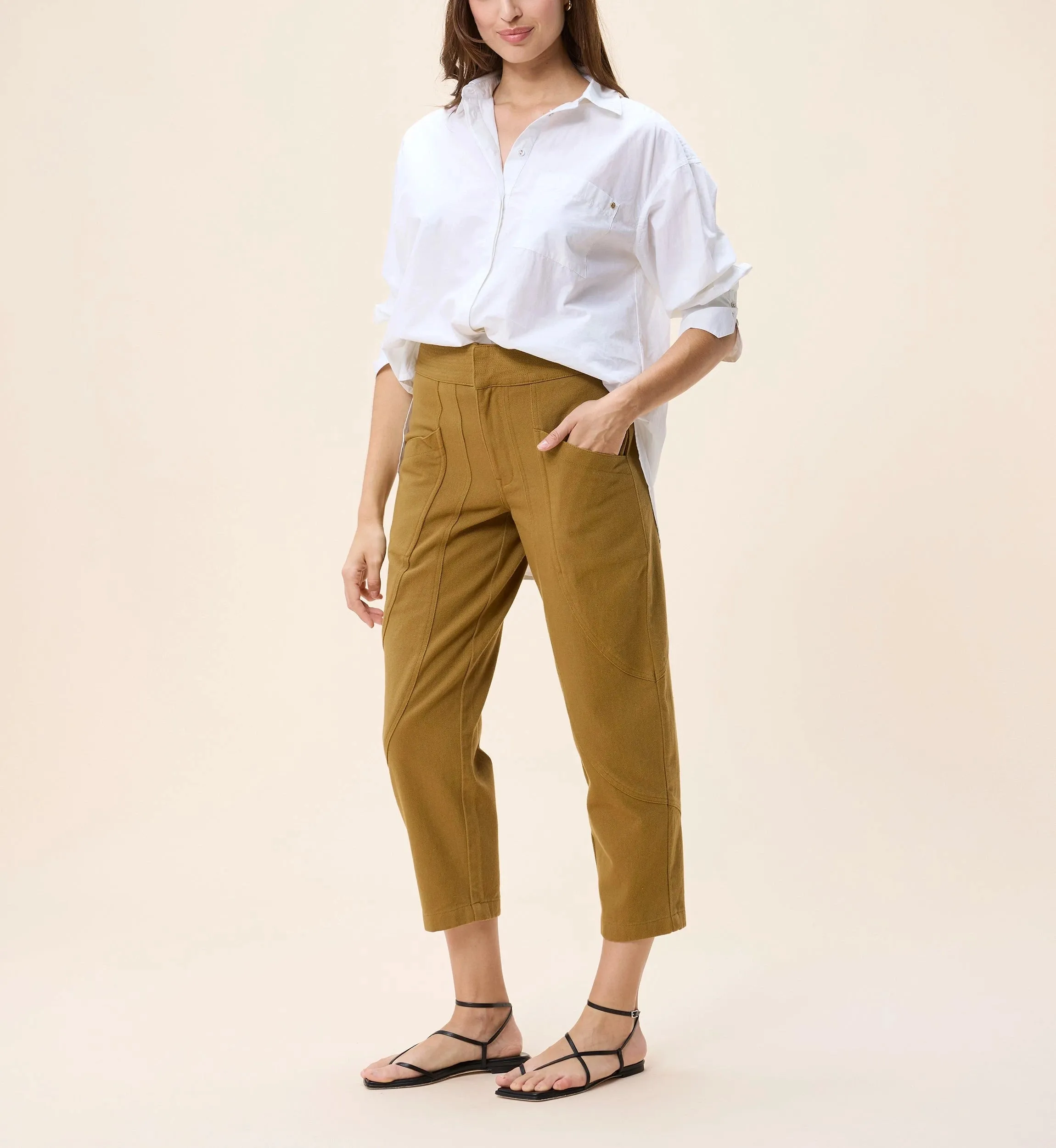 Leo Pant | Dull Gold sold by Cleobella product image thumbnail 3