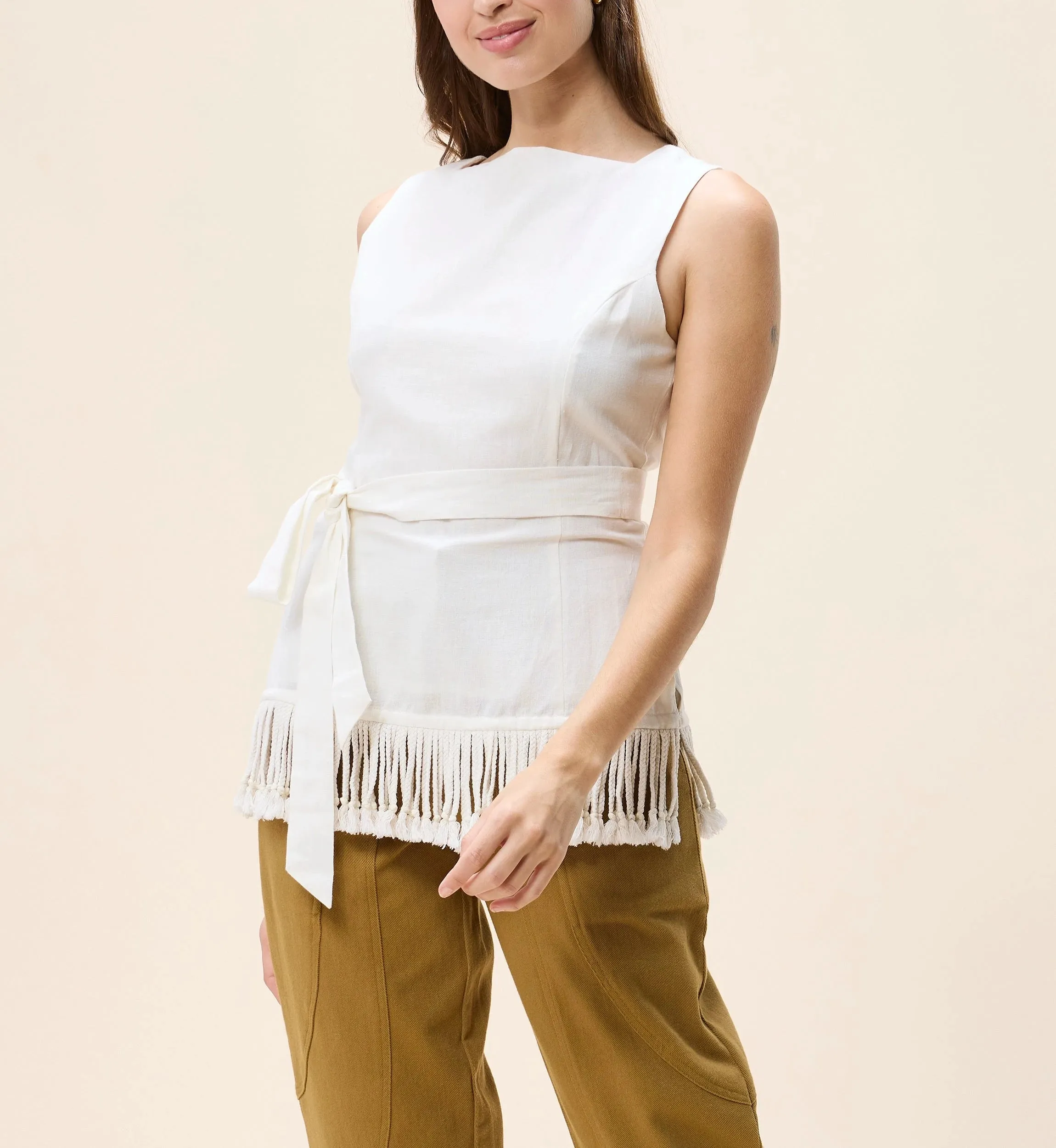 Bridget Top | Ivory sold by Cleobella product image thumbnail 3