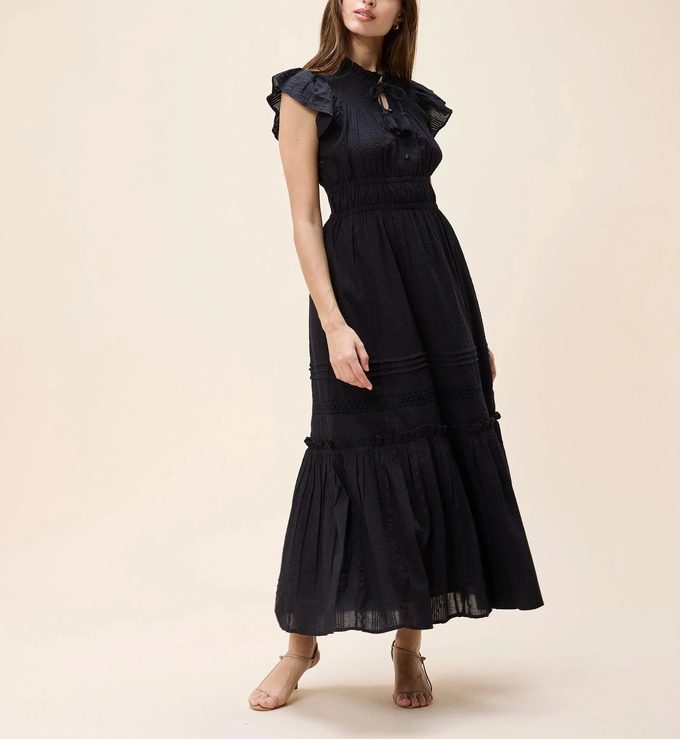 Indira Ankle Dress | Black sold by Cleobella