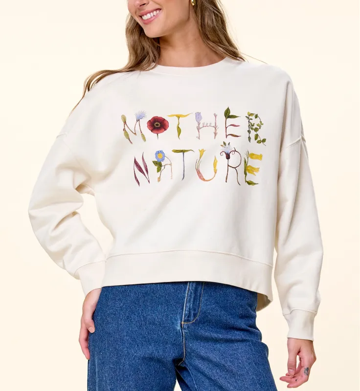 Mother Nature Sweatshirt | Ivory sold by Cleobella