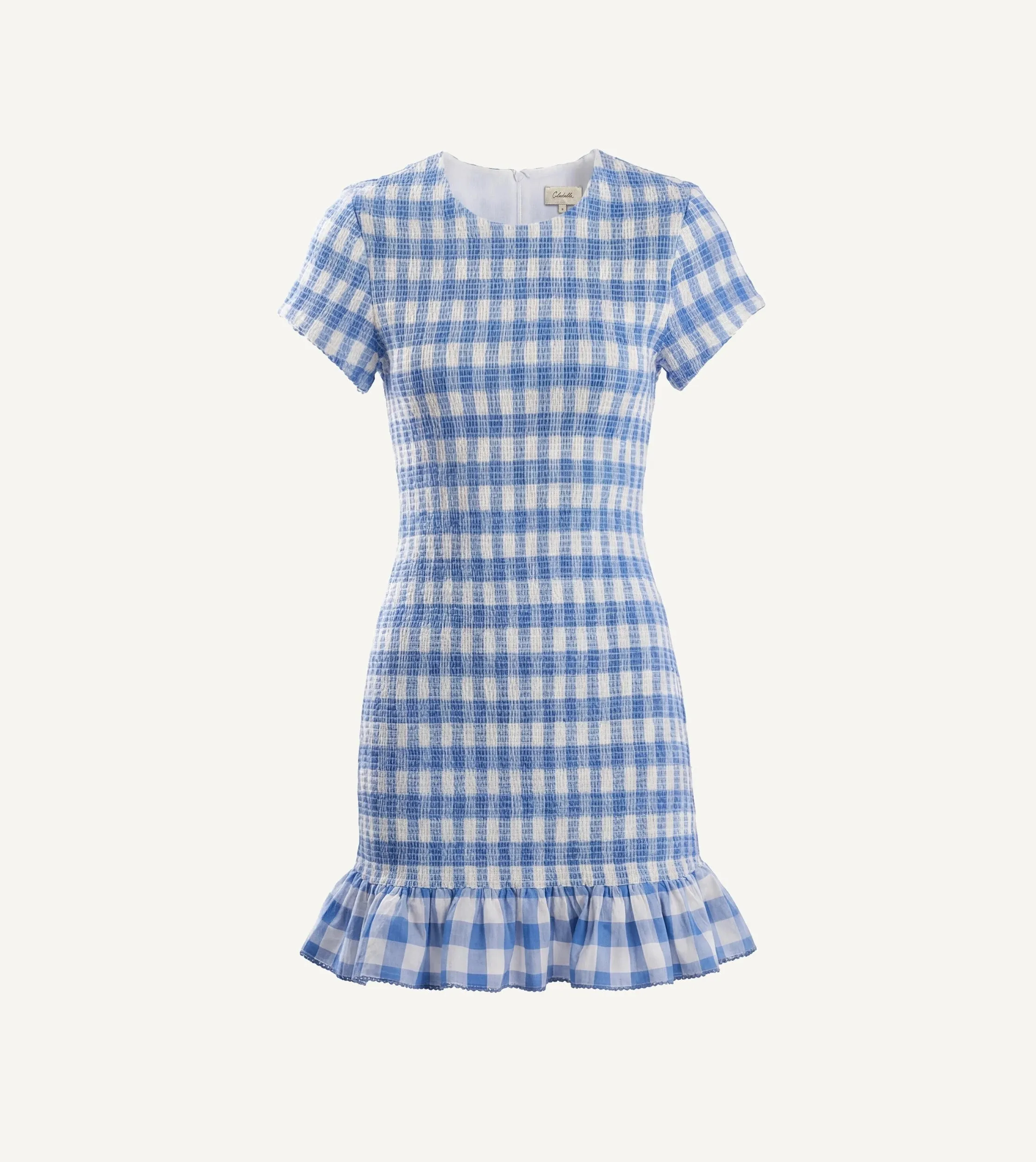 June Mini Dress | Blue Bonnet Gingham sold by Cleobella