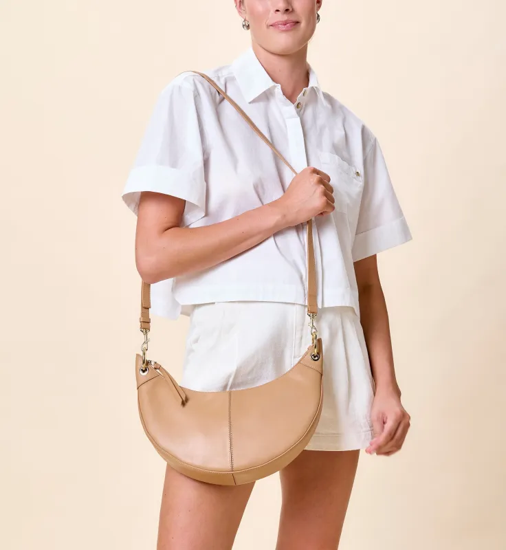 Io Hobo Bag | Tan made by Cleobella
