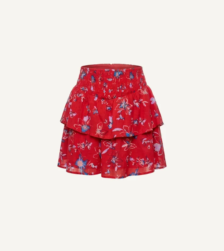 Arden Mini Skirt | Fiore Rosso made by Cleobella