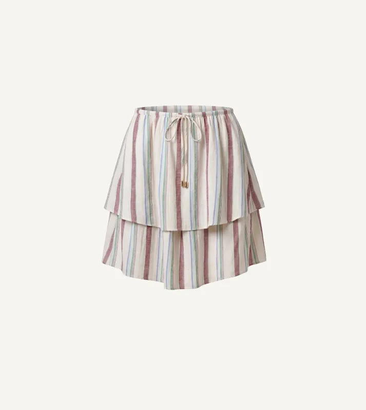 Lenore Mini Skirt | Ivory Multi made by Cleobella