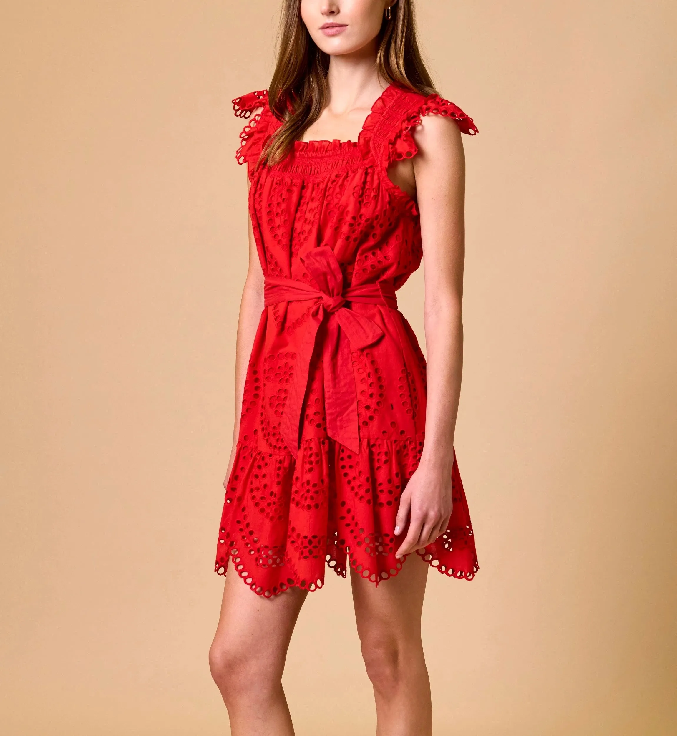 Mireya Mini Dress | Goji Berry sold by Cleobella product image thumbnail 4