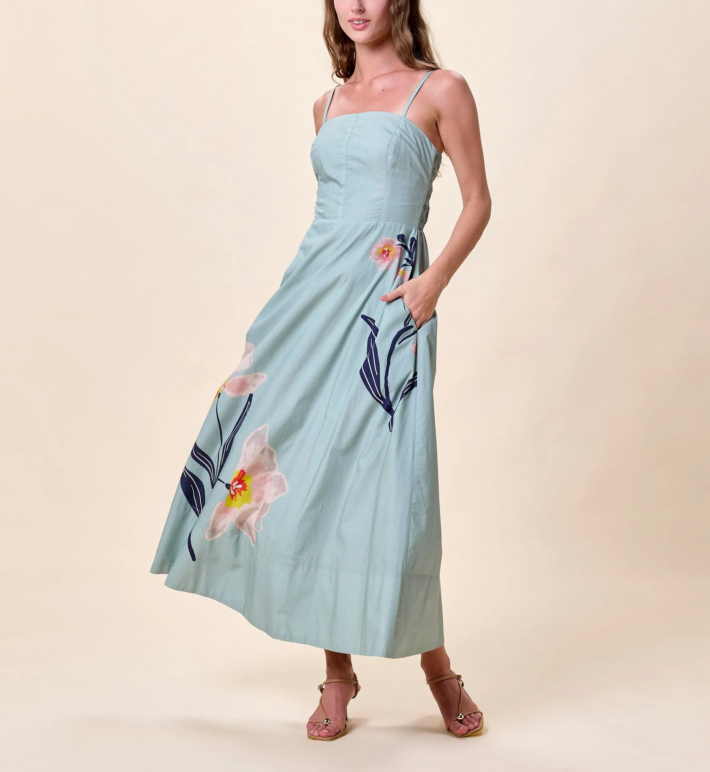 Riley Ankle Dress | Moresco Blue Surf sold by Cleobella product image thumbnail 2