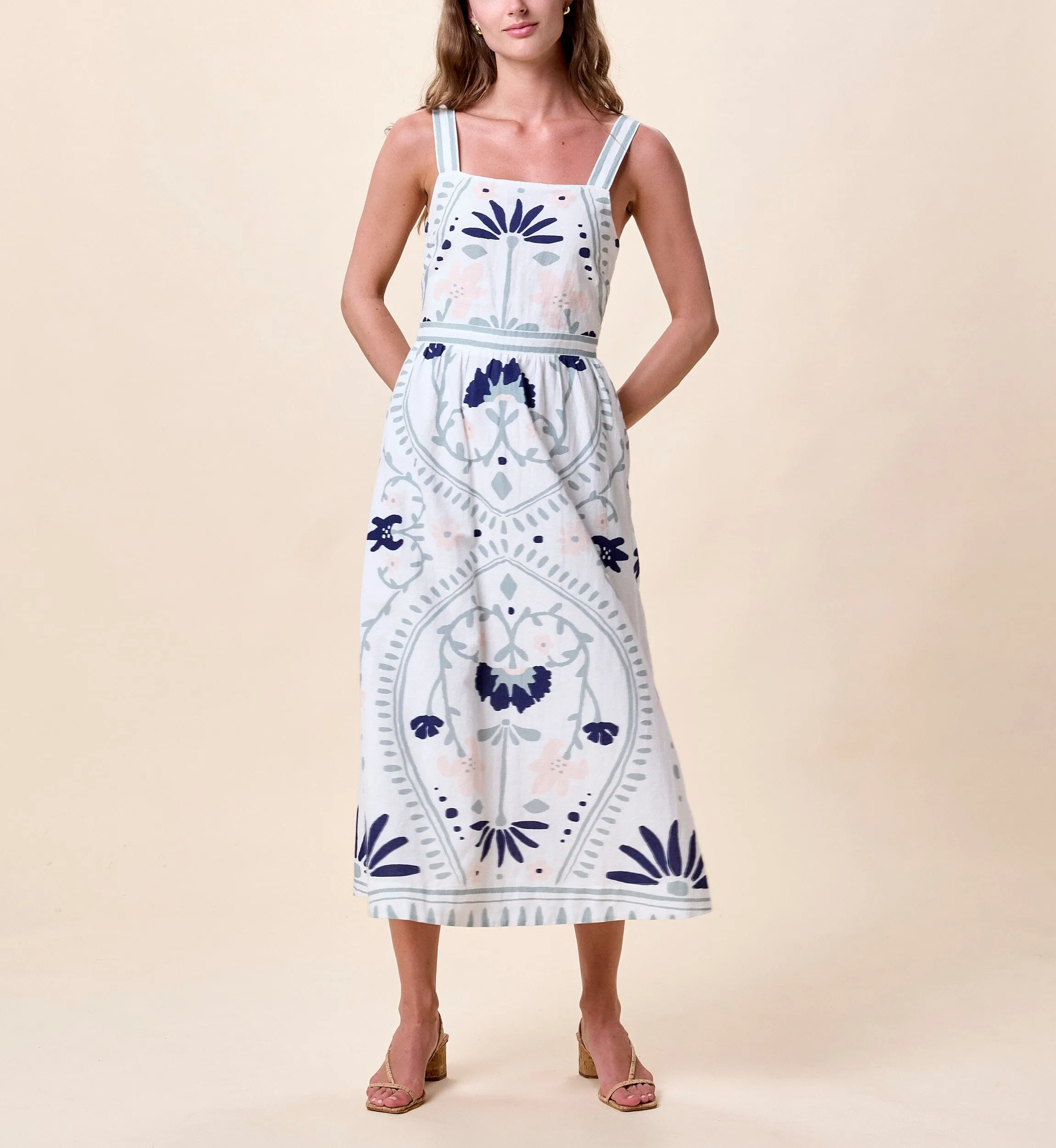 Carmen Midi Dress | Liliana Blue Surf sold by Cleobella product image thumbnail 3