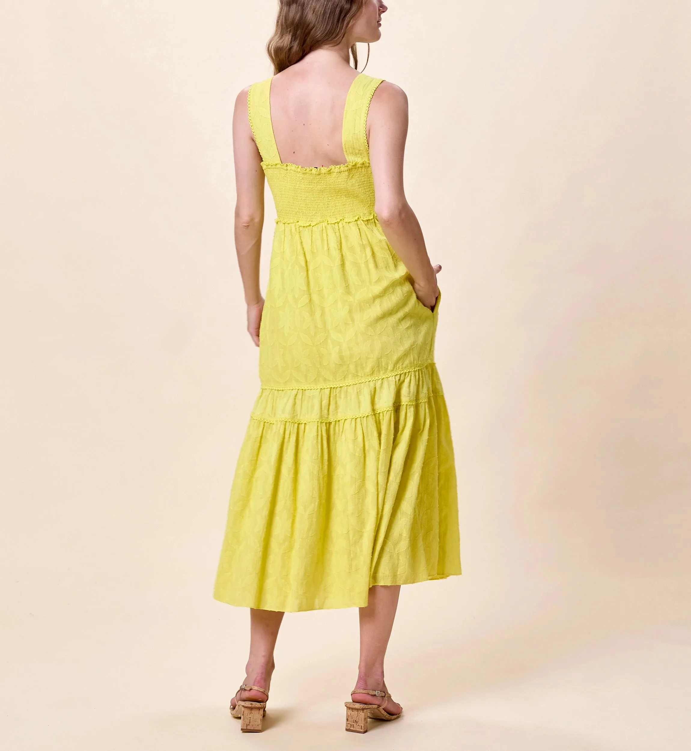 Ivette Midi Dress | Green Sheen sold by Cleobella product image thumbnail 4