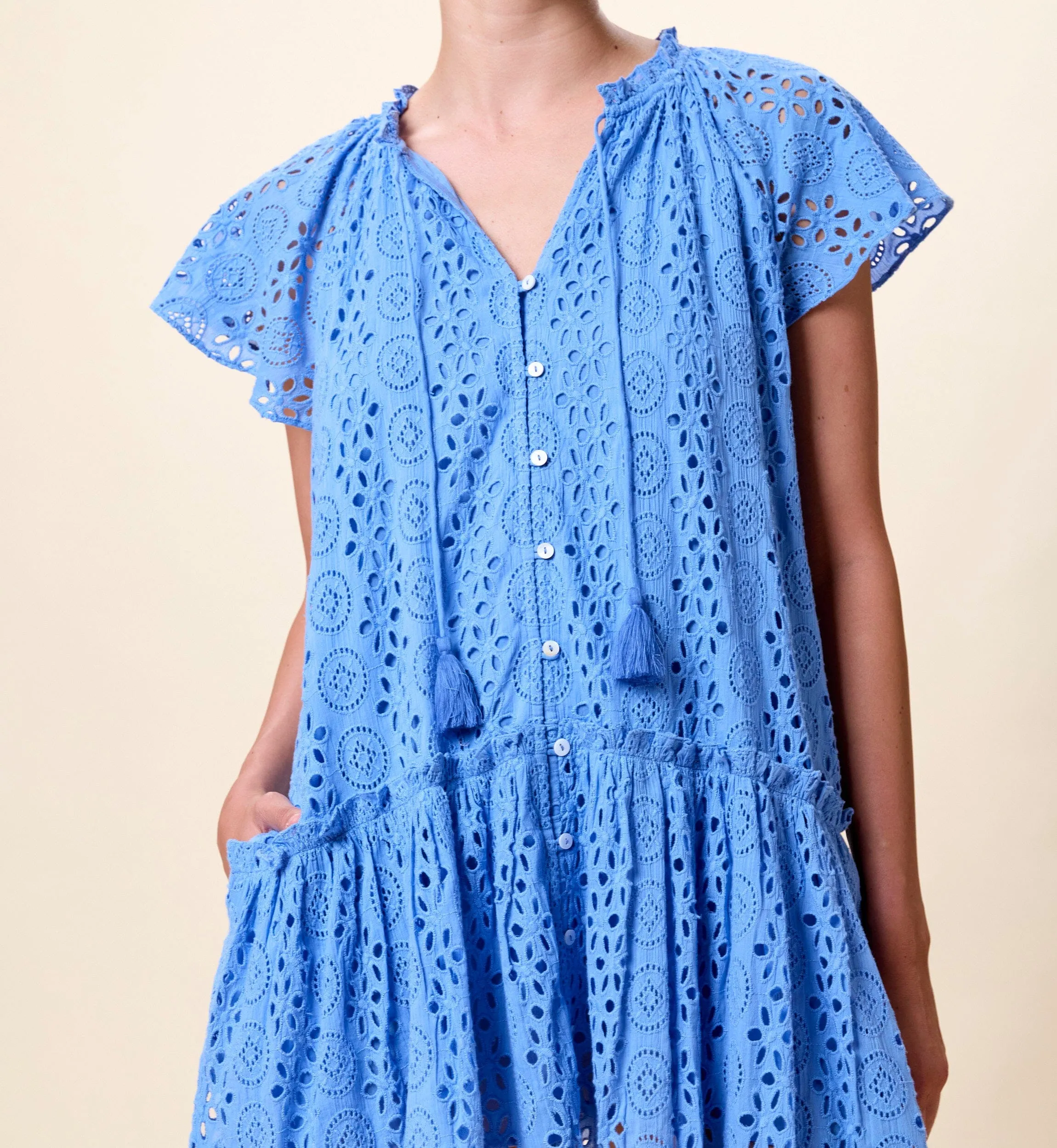 Lydia Mini Dress | Blue Bonnet sold by Cleobella product image thumbnail 3