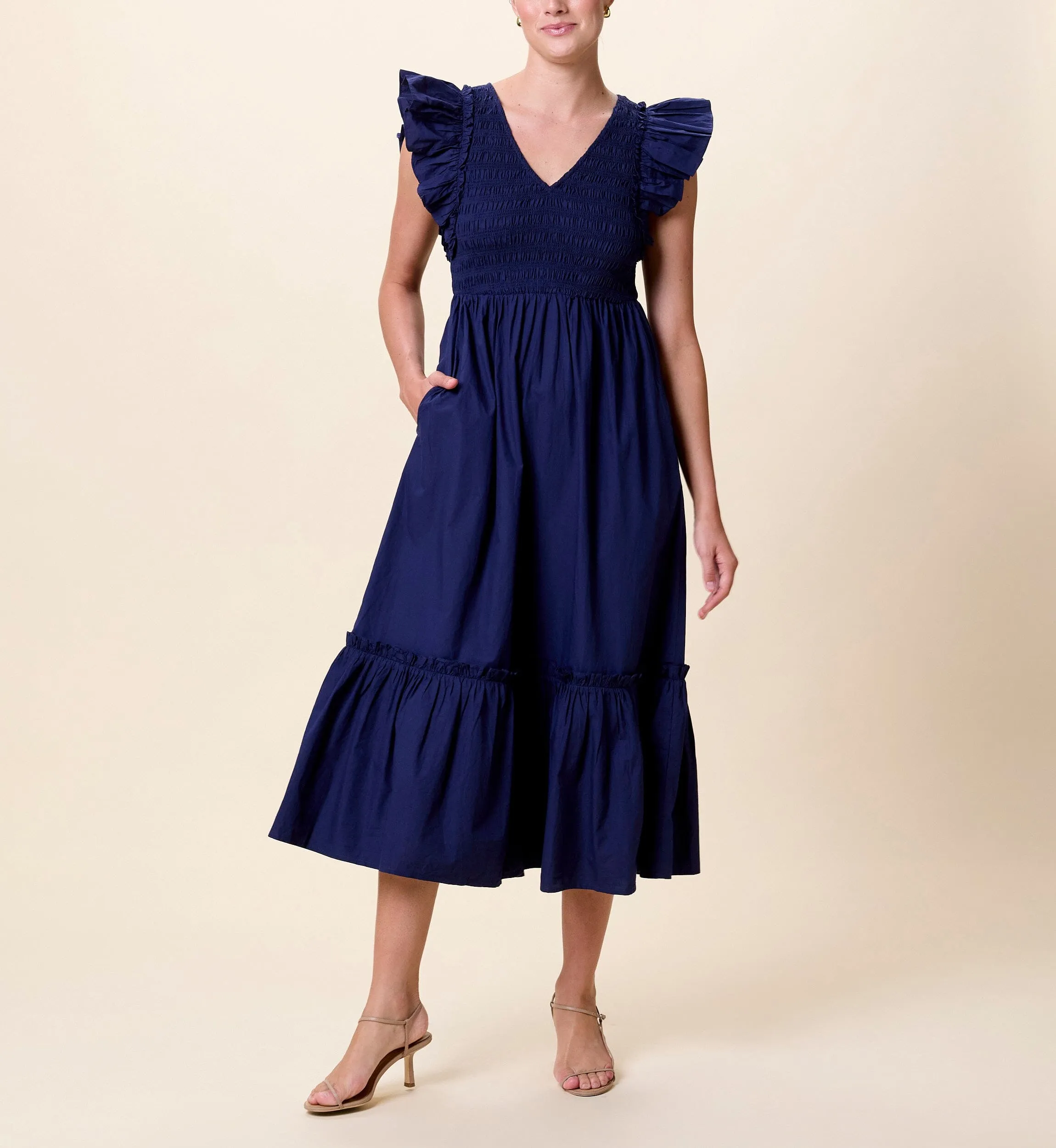 Gladys Ankle Dress | Peacoat sold by Cleobella product image thumbnail 4