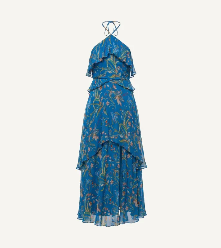 Aphrodite Ankle Dress | Blue Florabella made by Cleobella
