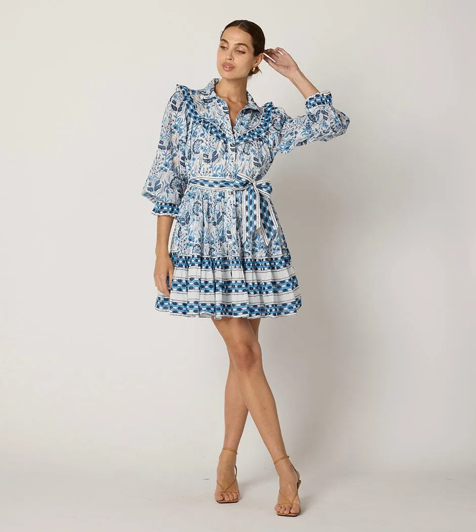 Lotte Mini Dress | Vintage Blue sold by Cleobella product image thumbnail 2