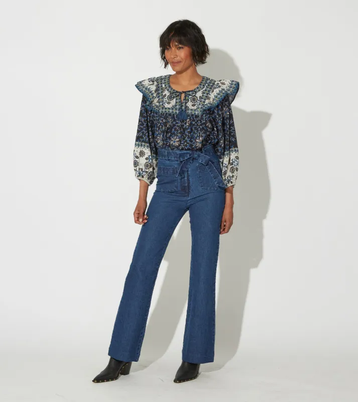 Isra Trouser | Medium Wash Indigo sold by Cleobella