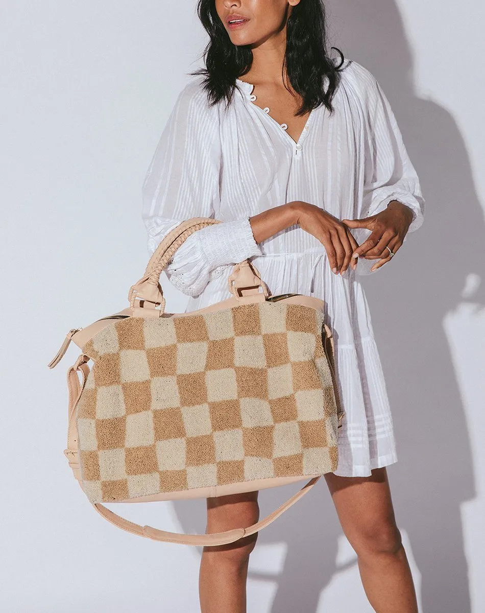 Weekender | Checkered Beige sold by Cleobella