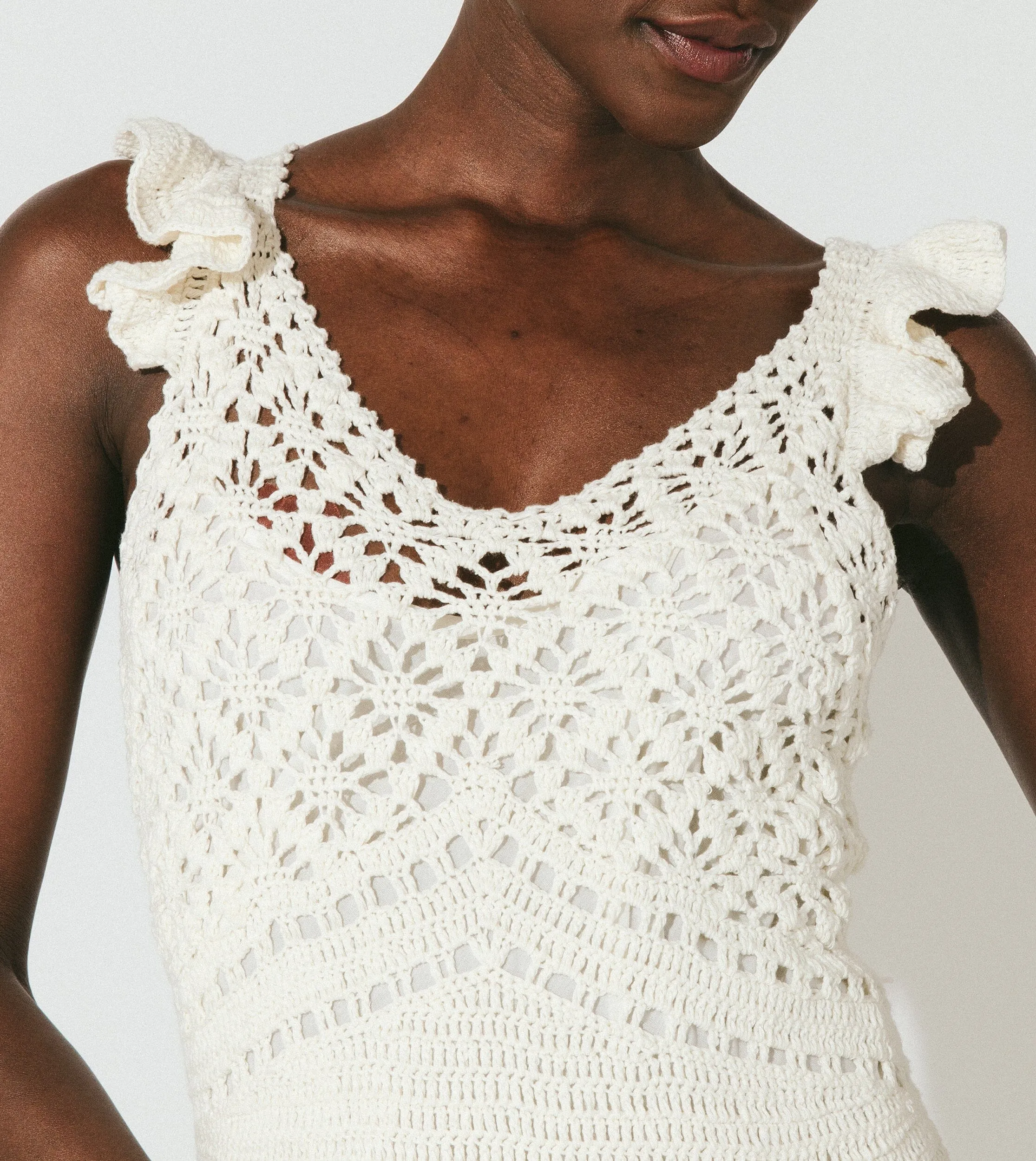 Janis Hand Crochet Midi Dress | Ivory sold by Cleobella product image thumbnail 4