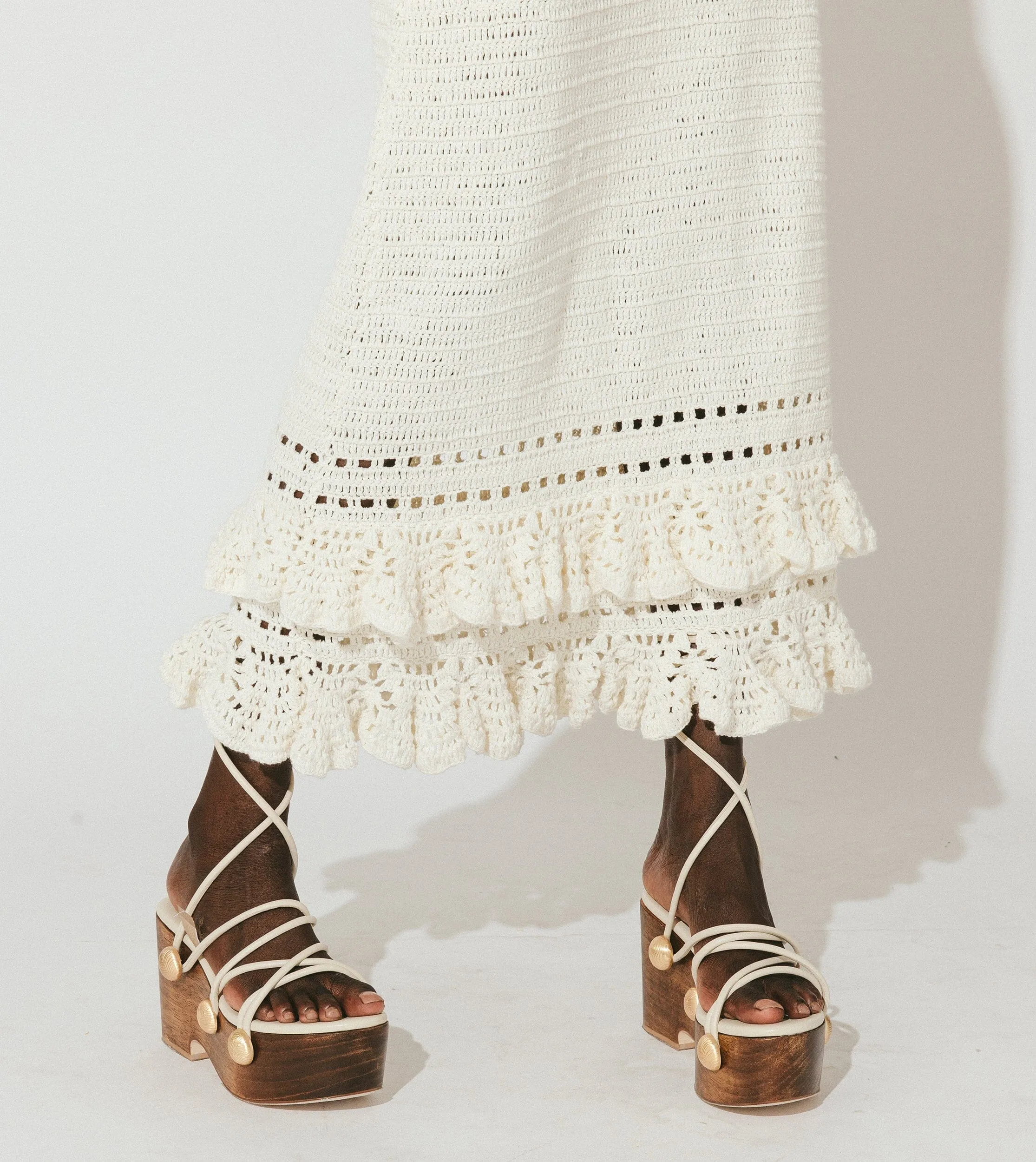 Janis Hand Crochet Midi Dress | Ivory sold by Cleobella product image thumbnail 5
