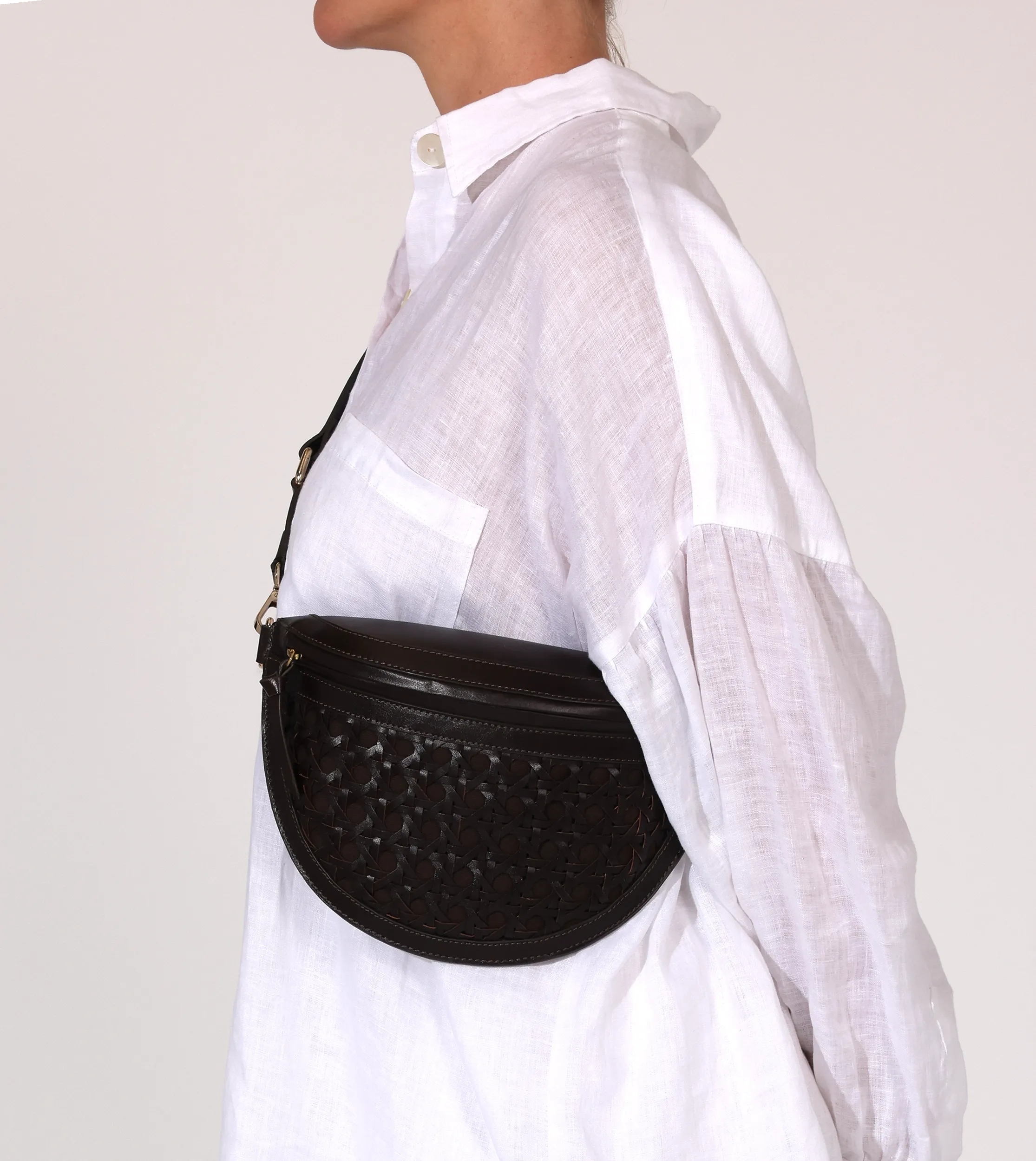 Dewitt Weave Crossbody | Brown sold by Cleobella