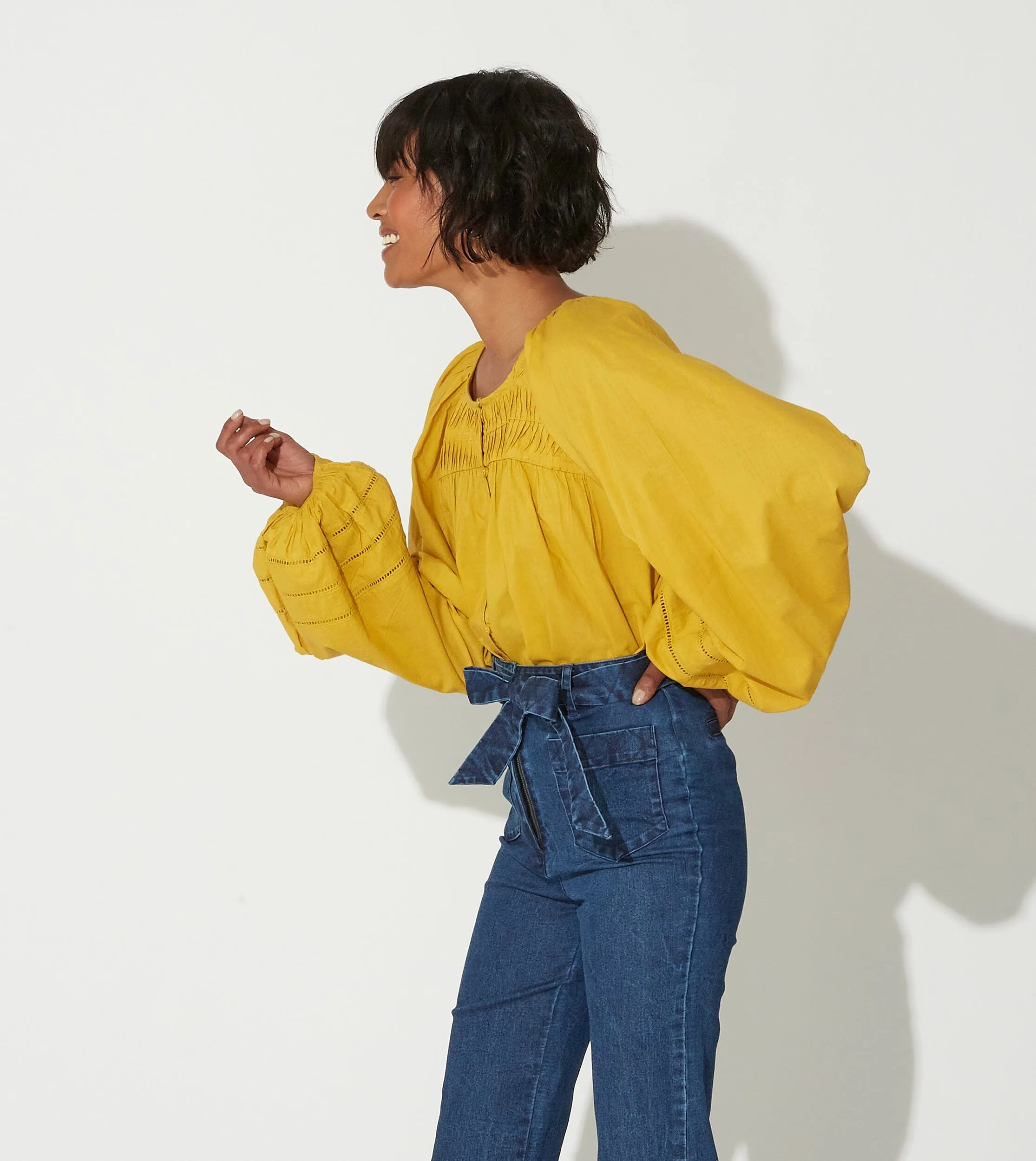 Nerea Blouse | Citrine sold by Cleobella product image thumbnail 2