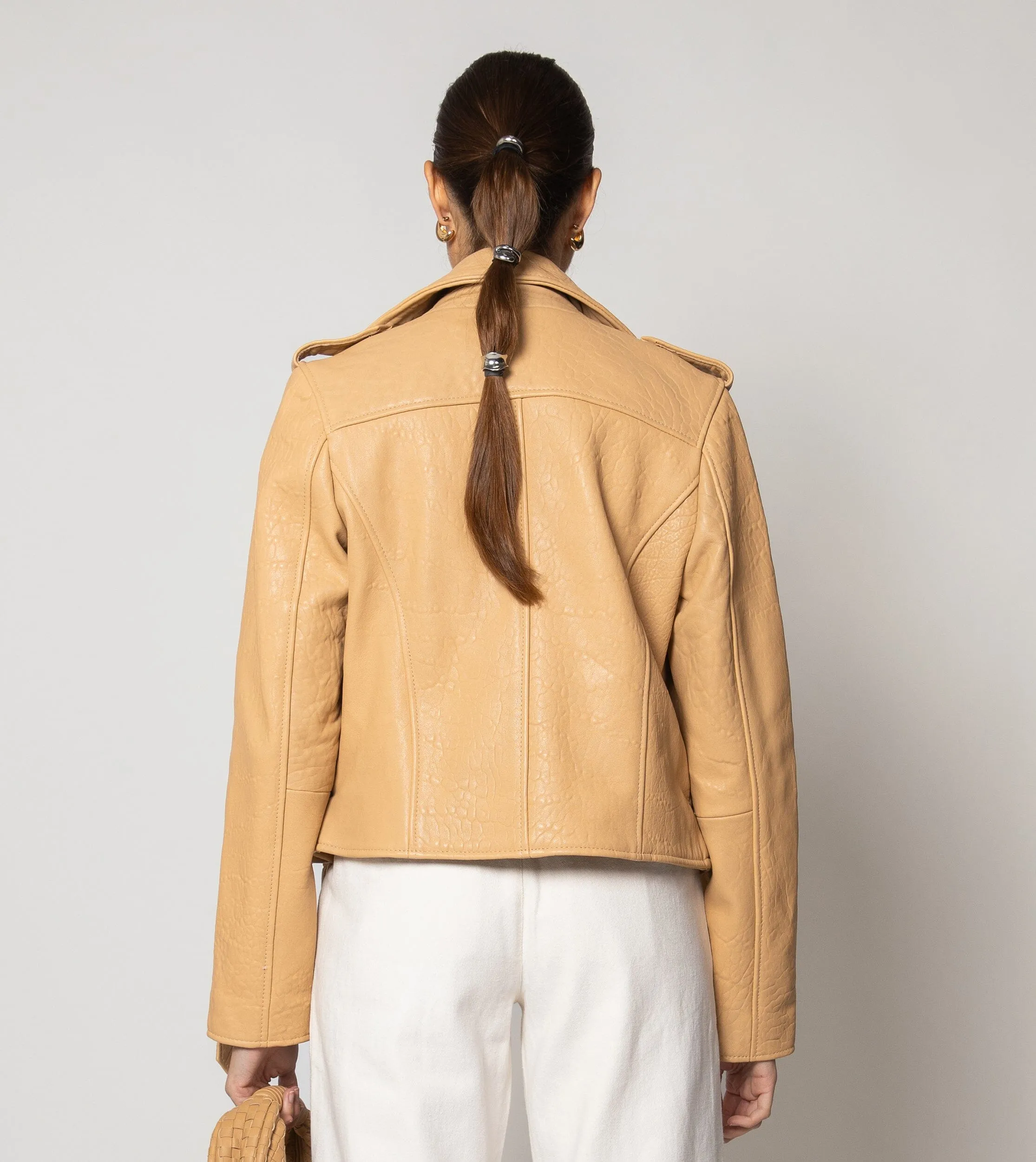 Asher Leather Jacket | Tan sold by Cleobella product image thumbnail 3