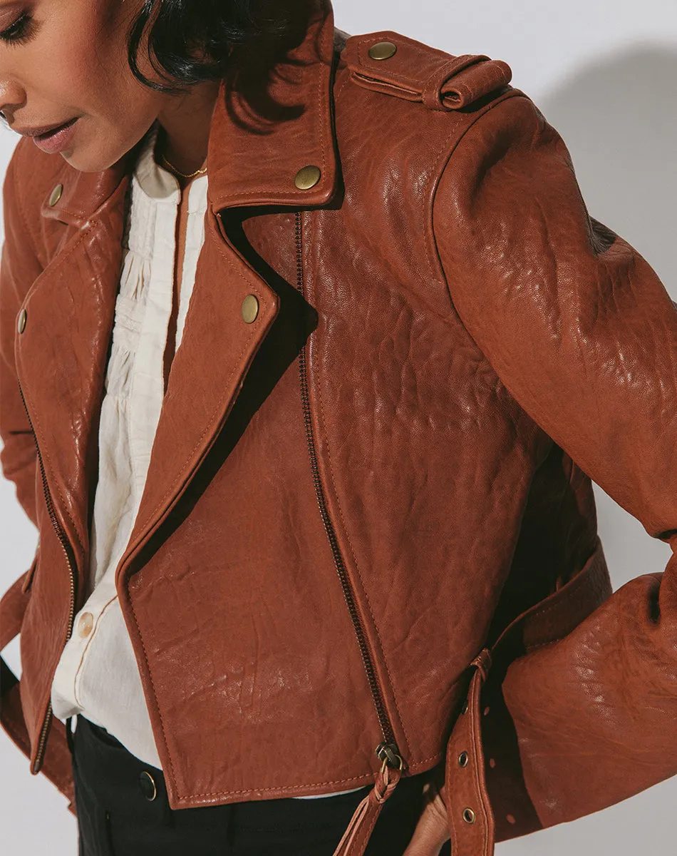 Leather Jacket | Cognac sold by Cleobella product image thumbnail 4