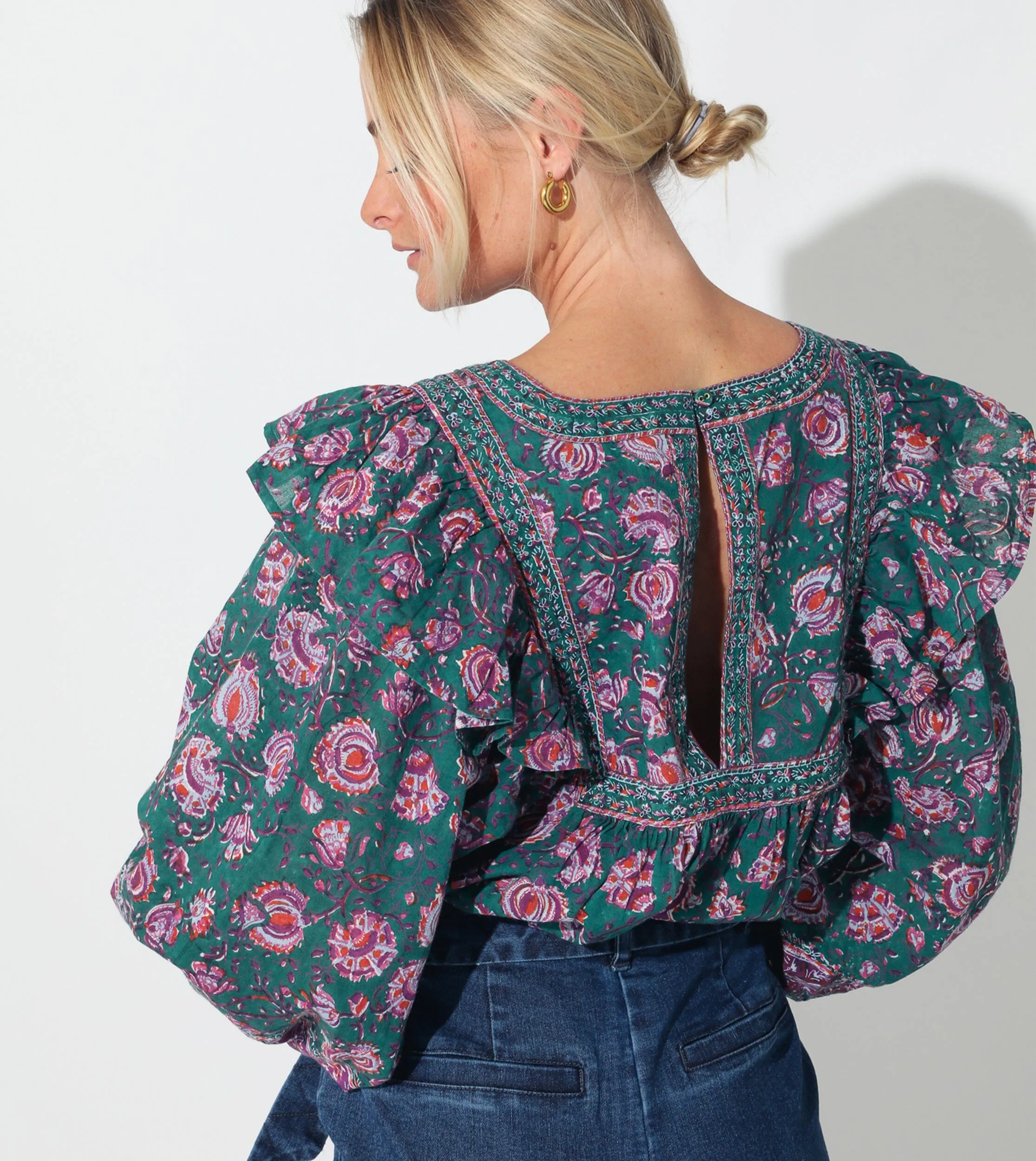 Mylah Blouse | Jade Floral sold by Cleobella product image thumbnail 2