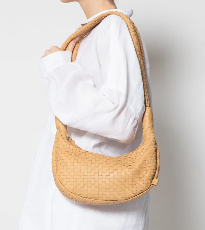 Dylan Woven Handbag | Dark Tan sold by Cleobella