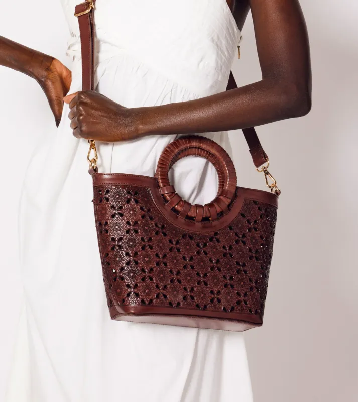 Mercy Mini Tote Bag | Dark Brown sold by Cleobella