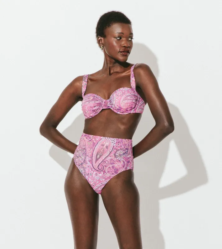 Juliana Bottom | Caymen Paisley Pink sold by Cleobella