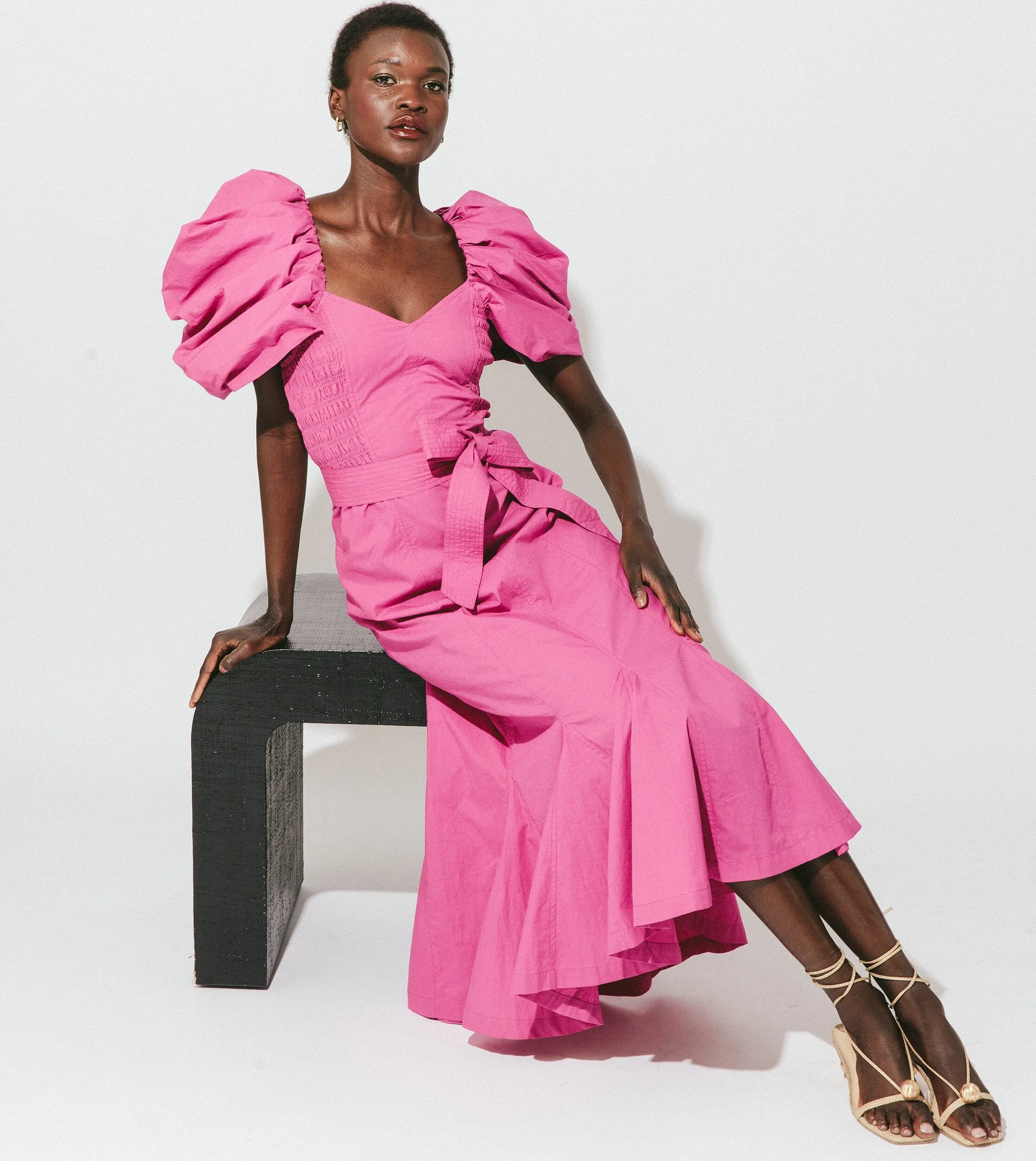 Malina Midi Dress | Bright Pink sold by Cleobella product image thumbnail 4