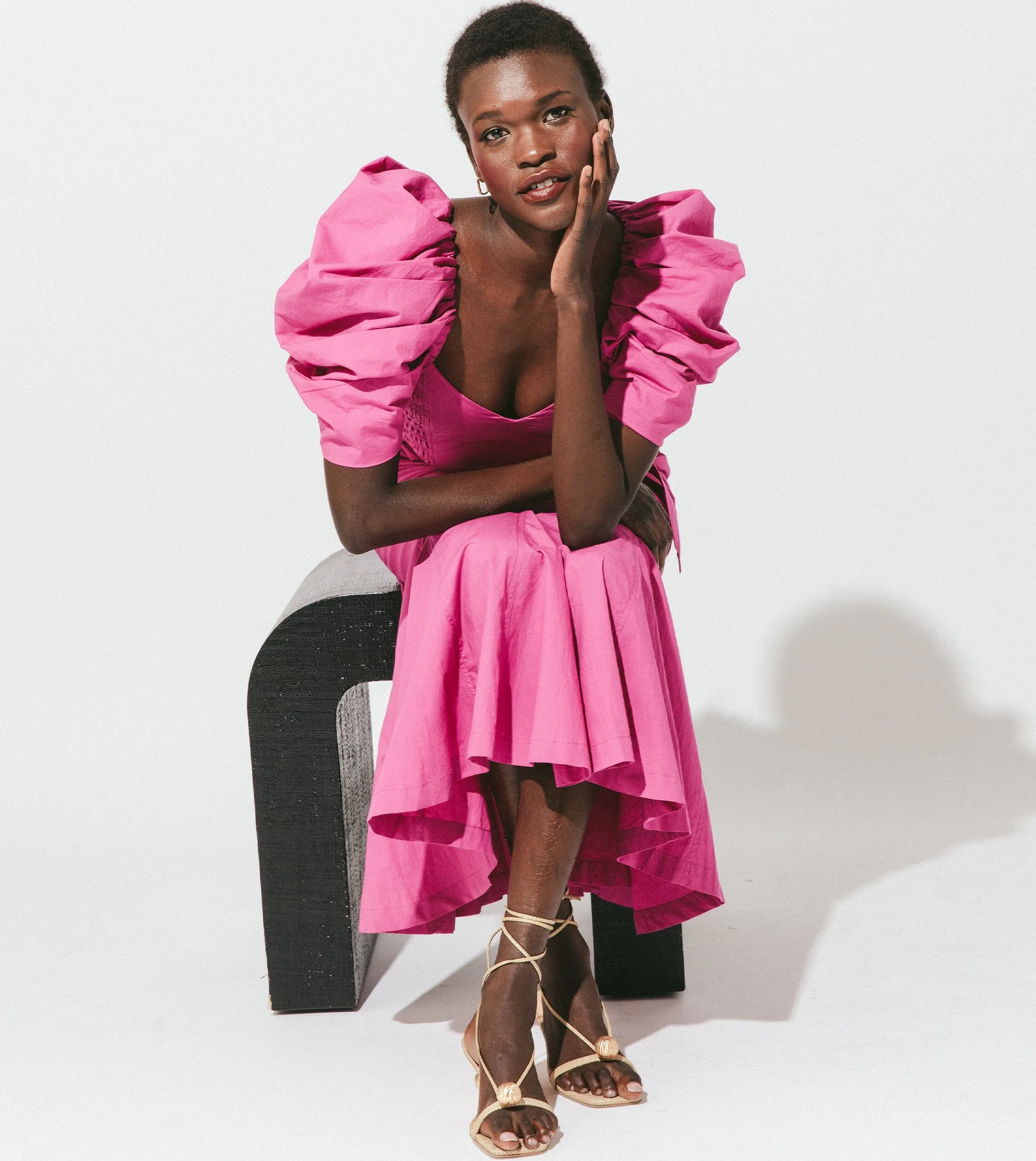 Malina Midi Dress | Bright Pink sold by Cleobella product image thumbnail 5