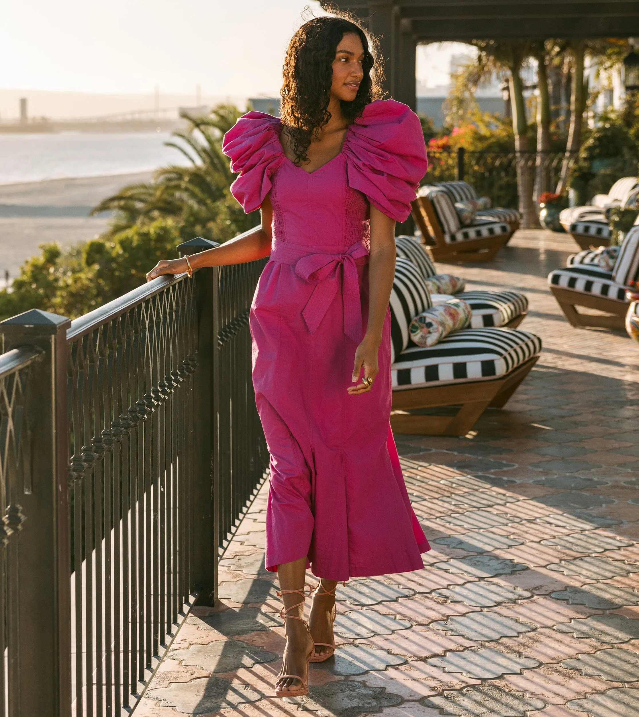 Malina Midi Dress | Bright Pink sold by Cleobella product image thumbnail 2