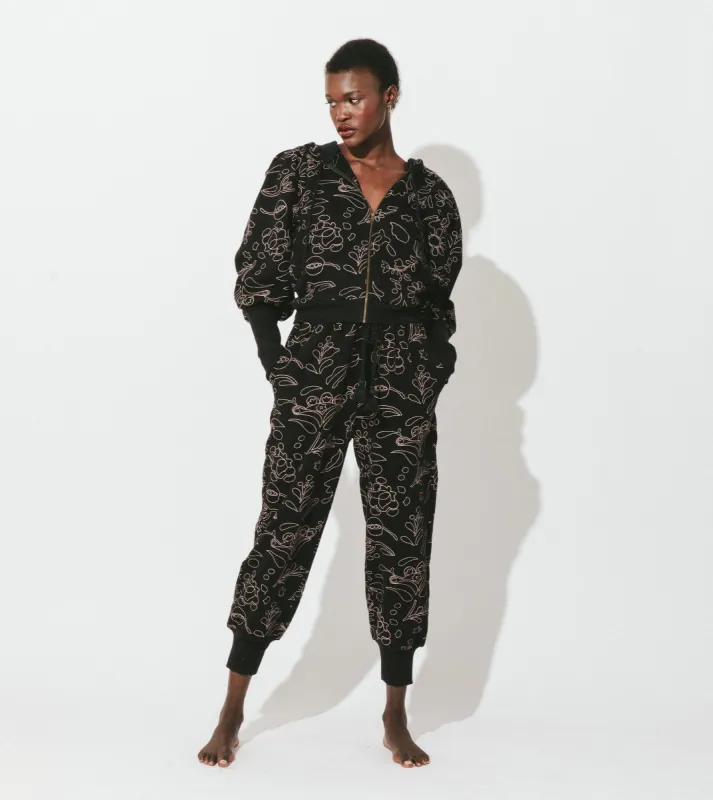 Janna Quilted Sweatpant | Black Multi sold by Cleobella