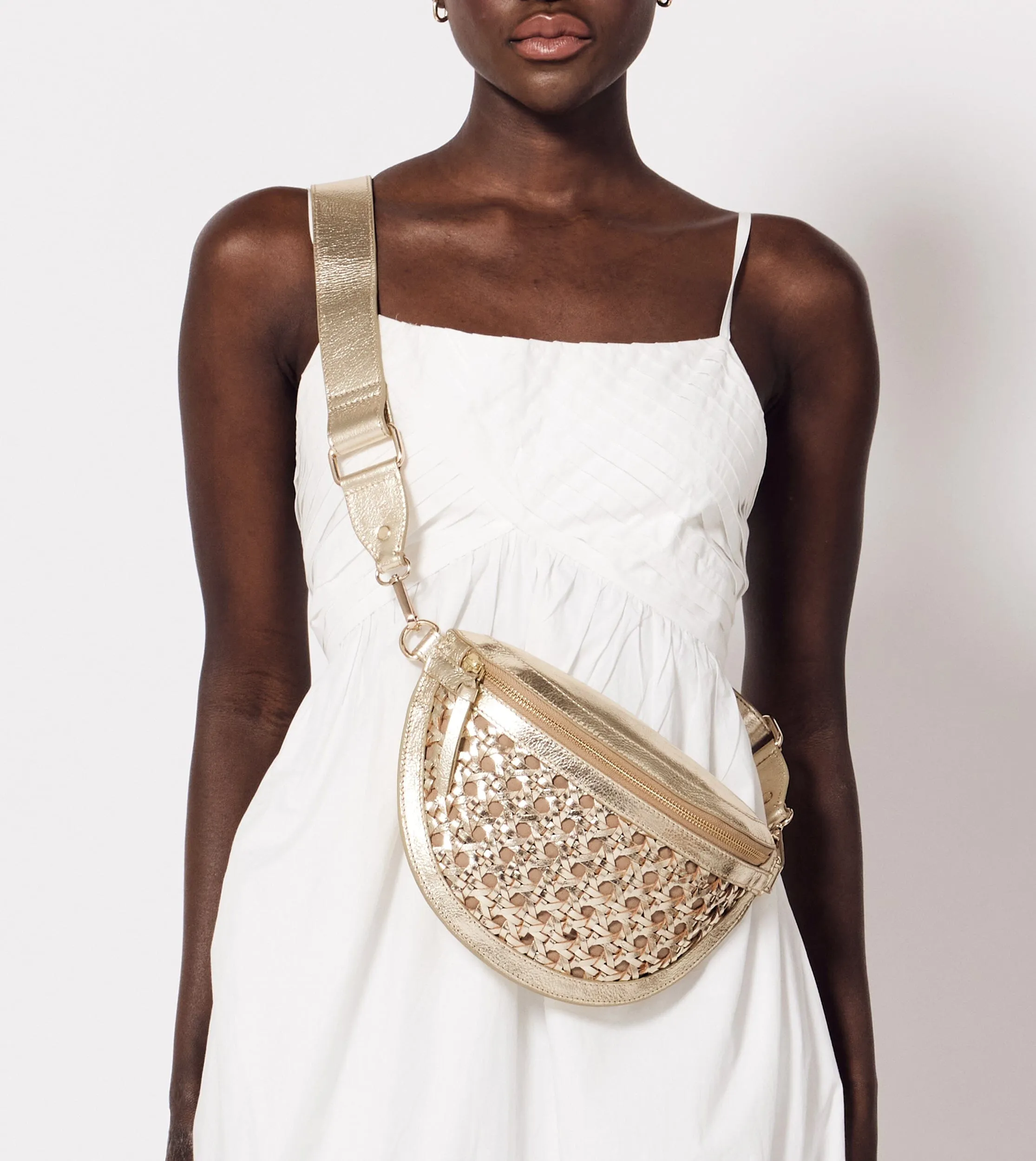 Doris Weave Crossbody | Gold sold by Cleobella