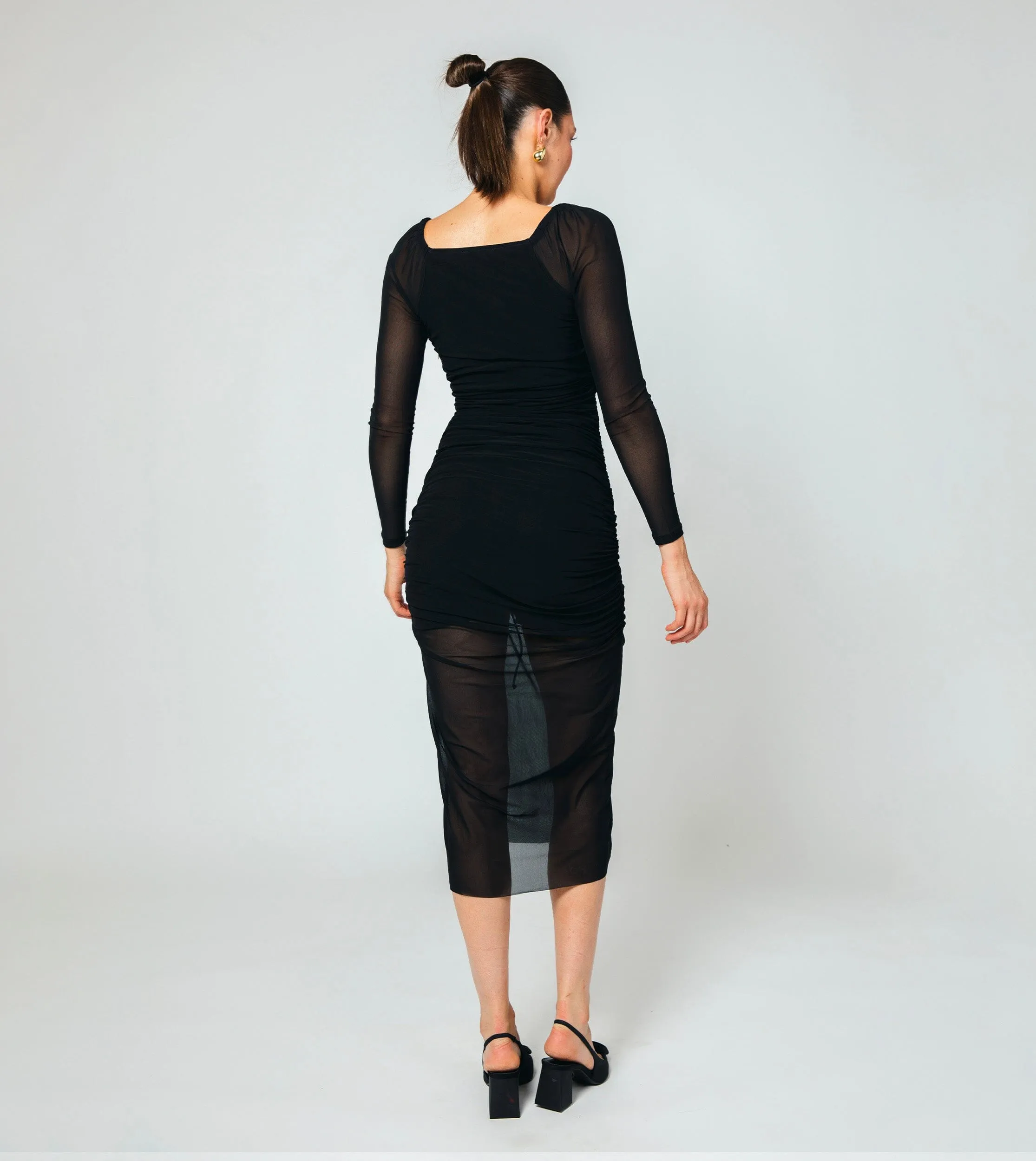 Chantal Mesh Midi Dress | Black sold by Cleobella product image thumbnail 4